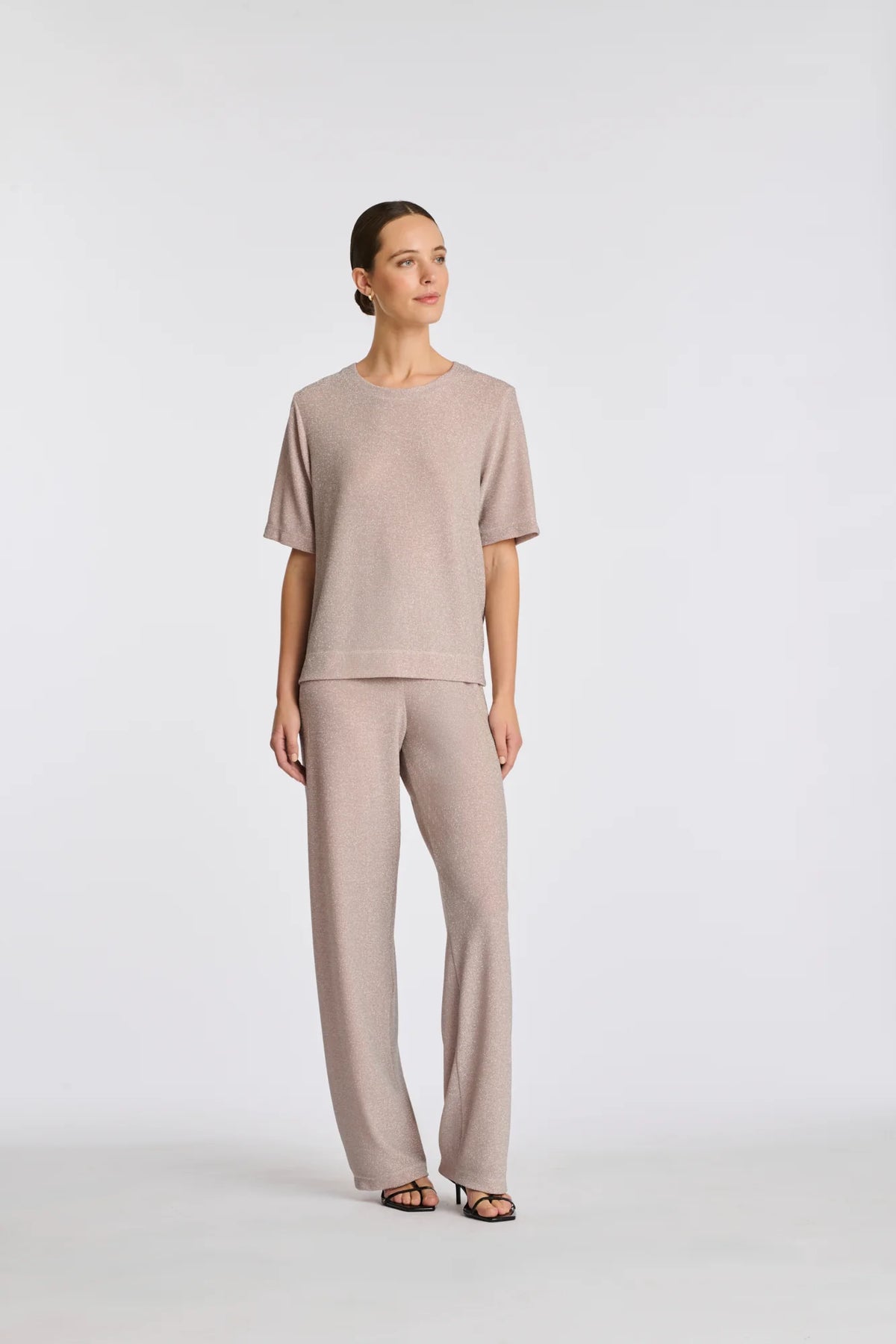 Elasticated Trousers in Iridescent Jersey