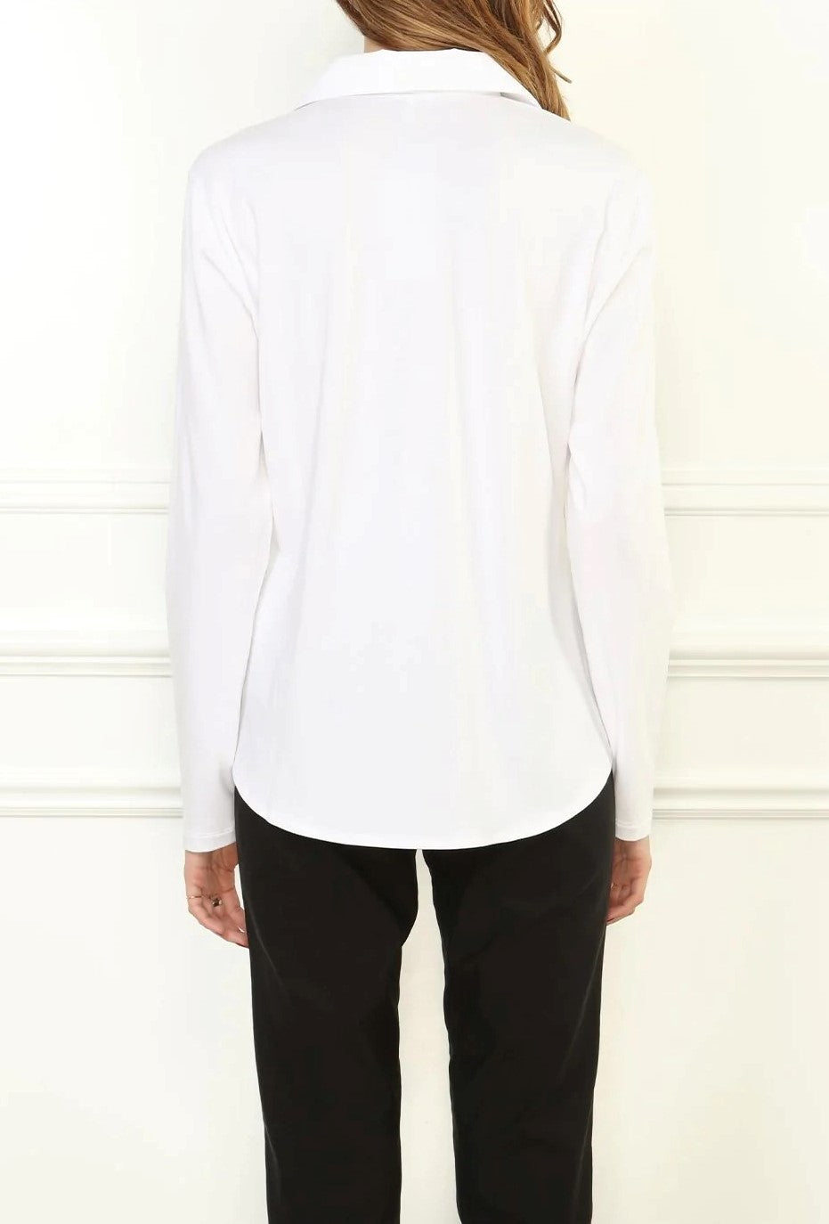 Donna Long Sleeve Wing Collar "T" Shirt