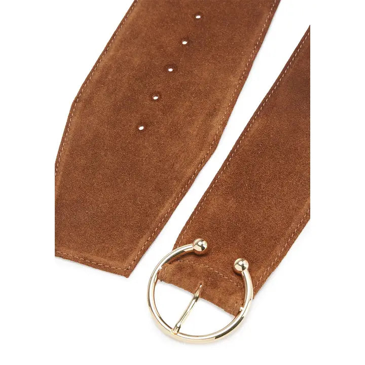 Women's Wide Suede Waist Belt