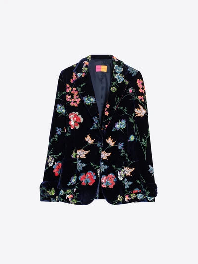 Sabrina Navy Embroidery Blazer