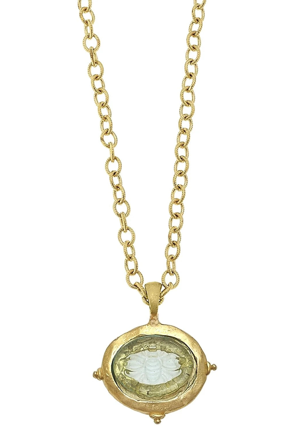 Long Venetian Glass Intaglio Necklace