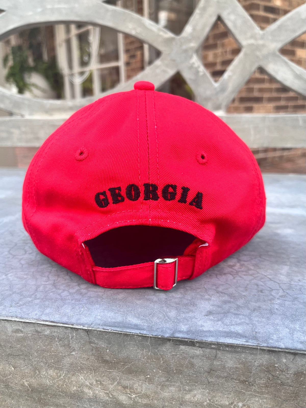 Red Bulldog Needlepoint Hat