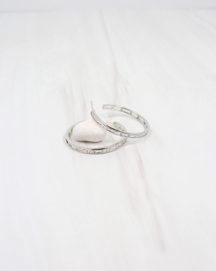 Westfield CZ Lined Hoop Earring