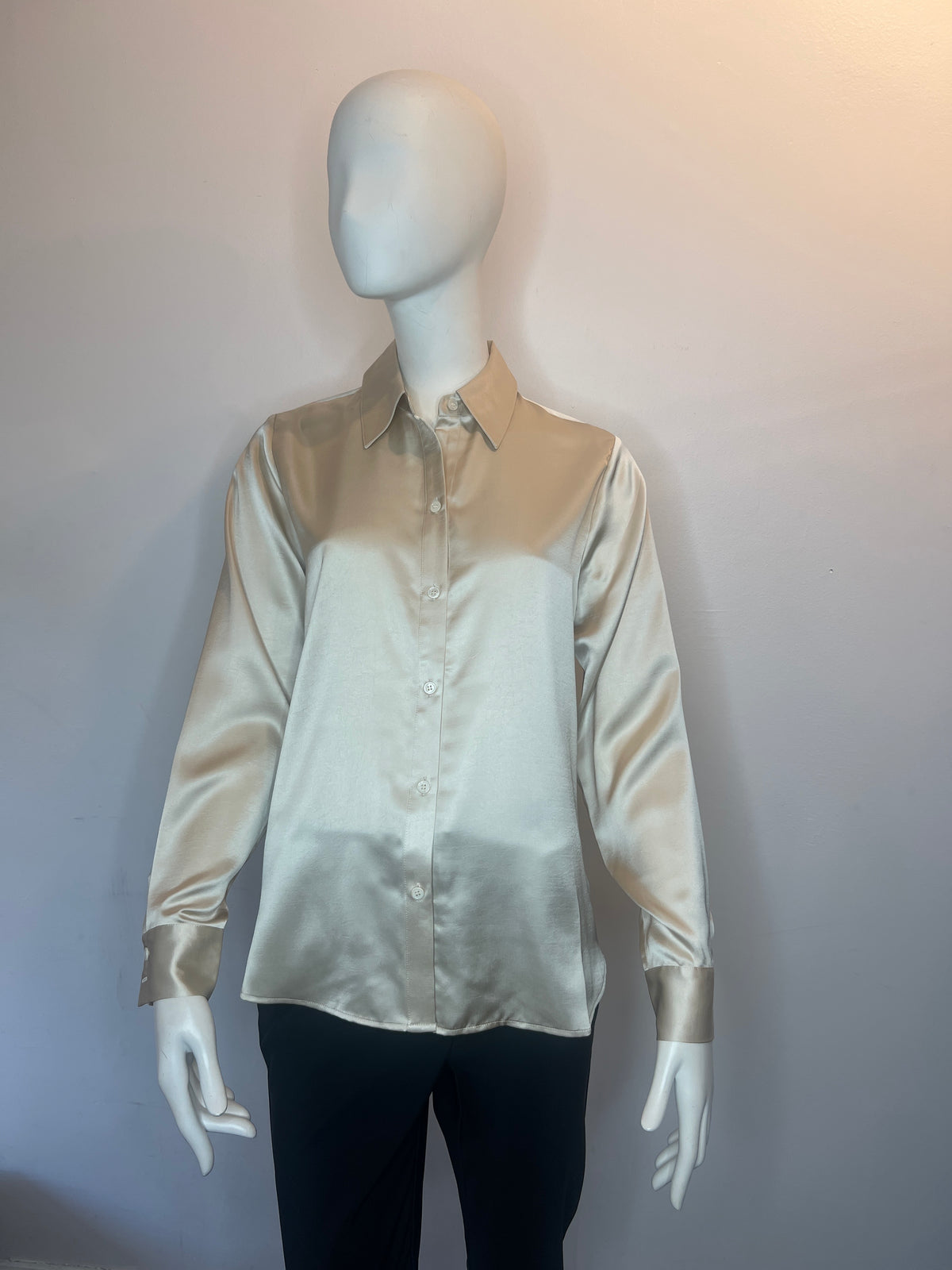 Lily Satin Button-Up Shirt