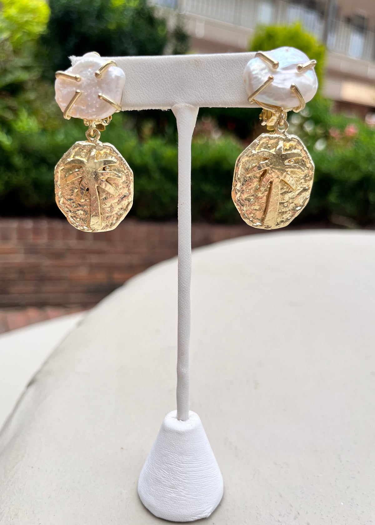 Pearl Palm Earrings