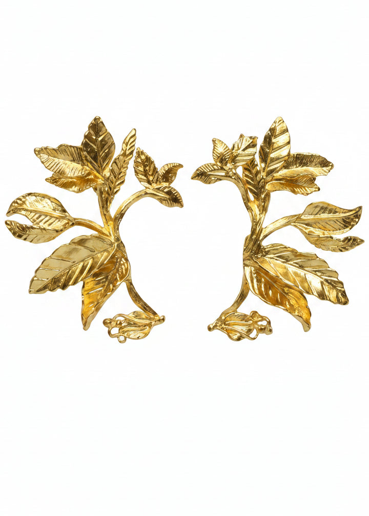 Gold Plated Leaf Earrings