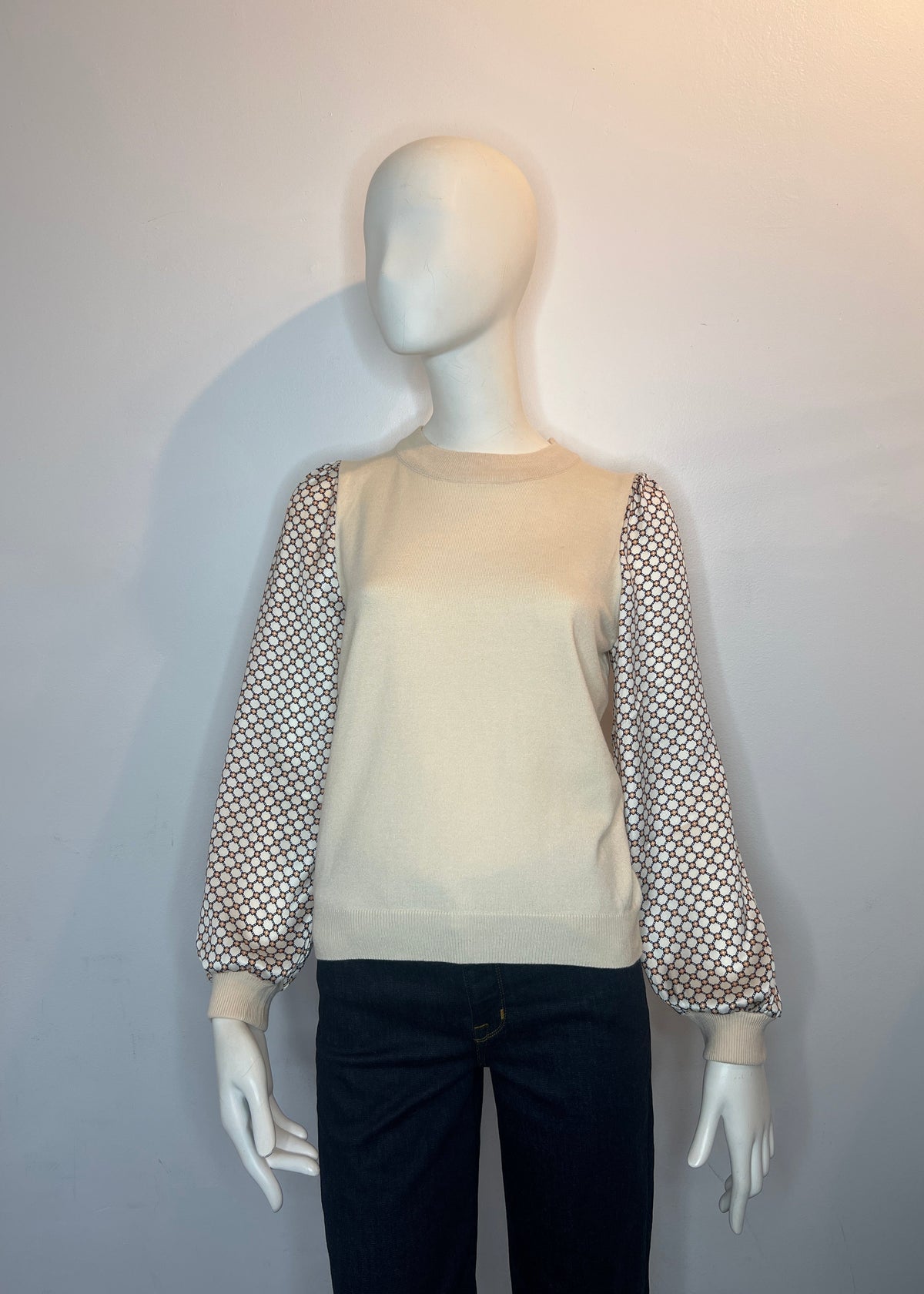 Silk floral sleeve top