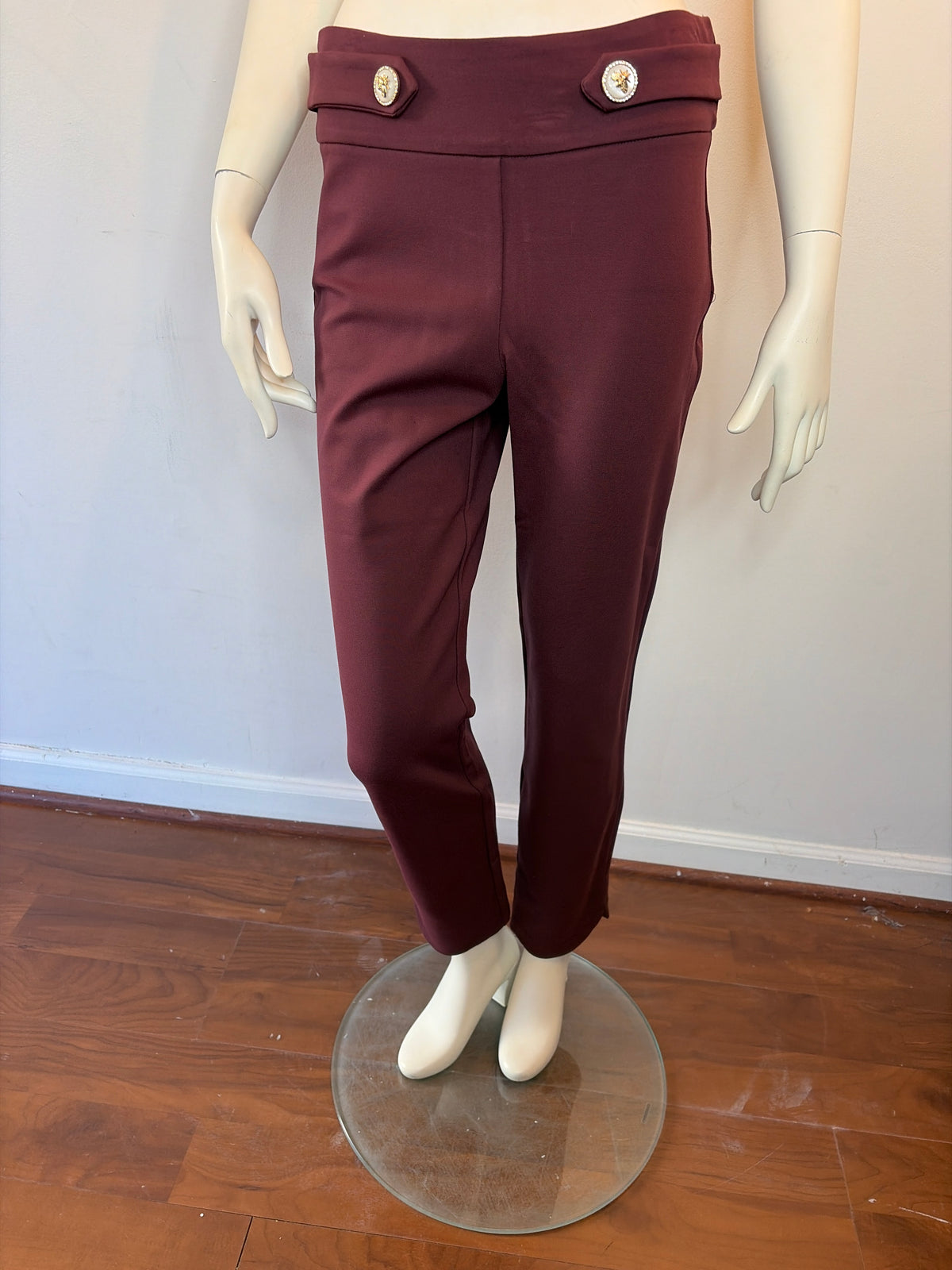 Merlot Petal Slit Pant
