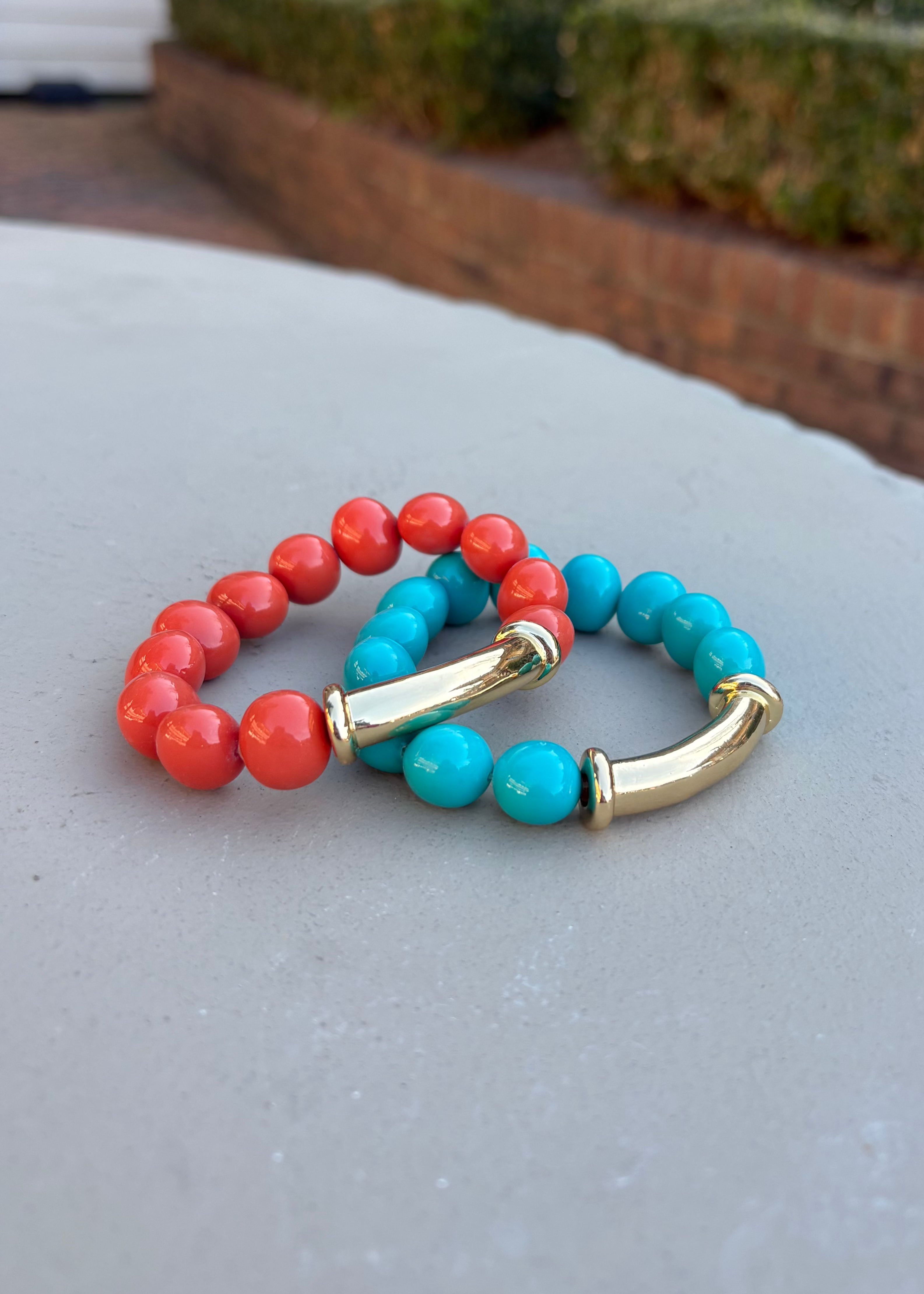 Turquoise Gold Bar Bracelet