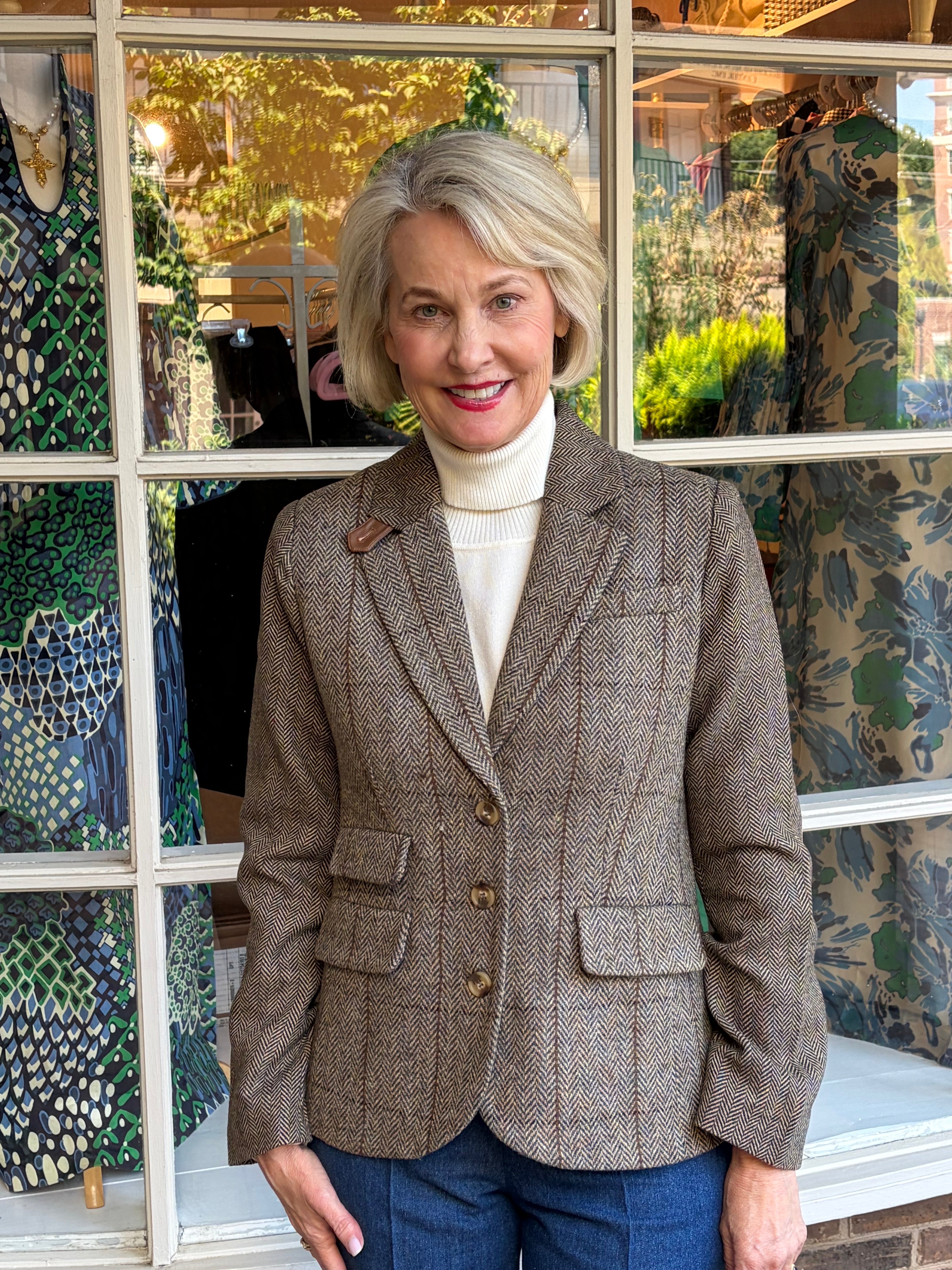 Asher Mixed Plaid Riding Jacket