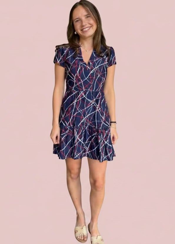 ginger dress women SOLERSUN Summer Plus Size Brown Fall Winter Elegant Dress, Square Neck Long Sleeve Ruched A-Line Ruffle Hem Solid Frenchy Casual Dress has pockets! Ginger Dress Sailing Ropes Navy
