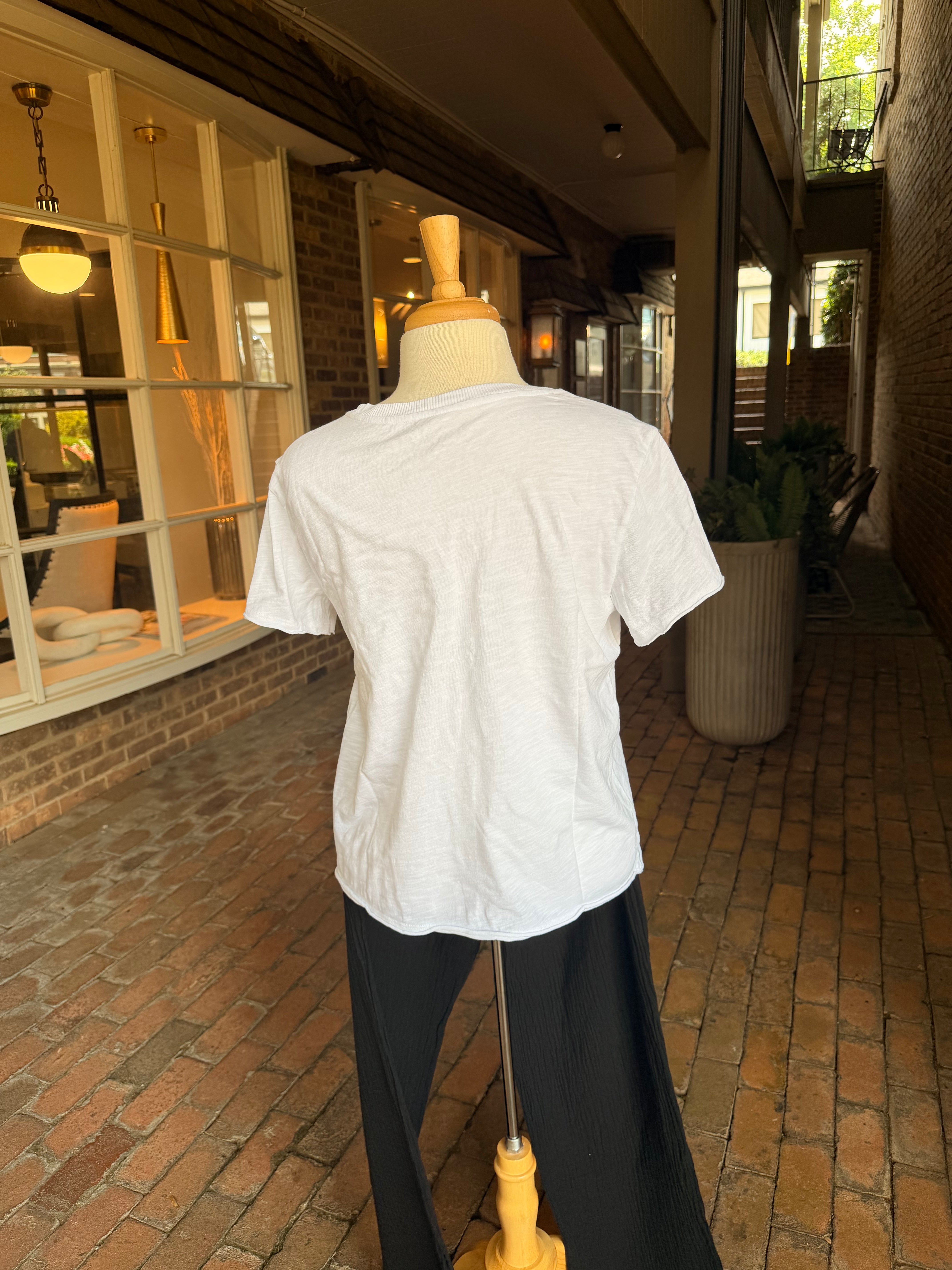 Short Sleeve Tee with Rib Trim
