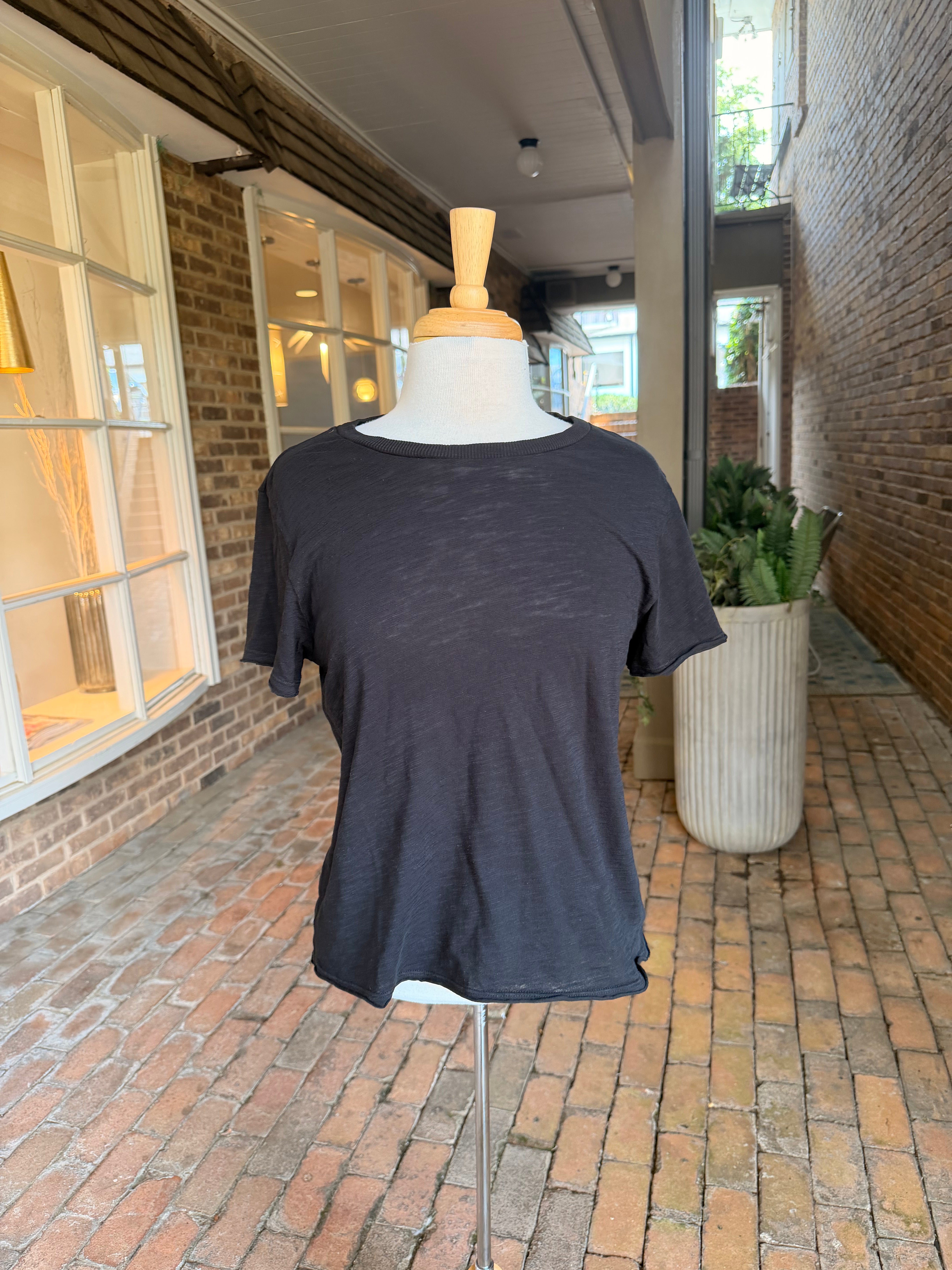 Short Sleeve Tee with Rib Trim