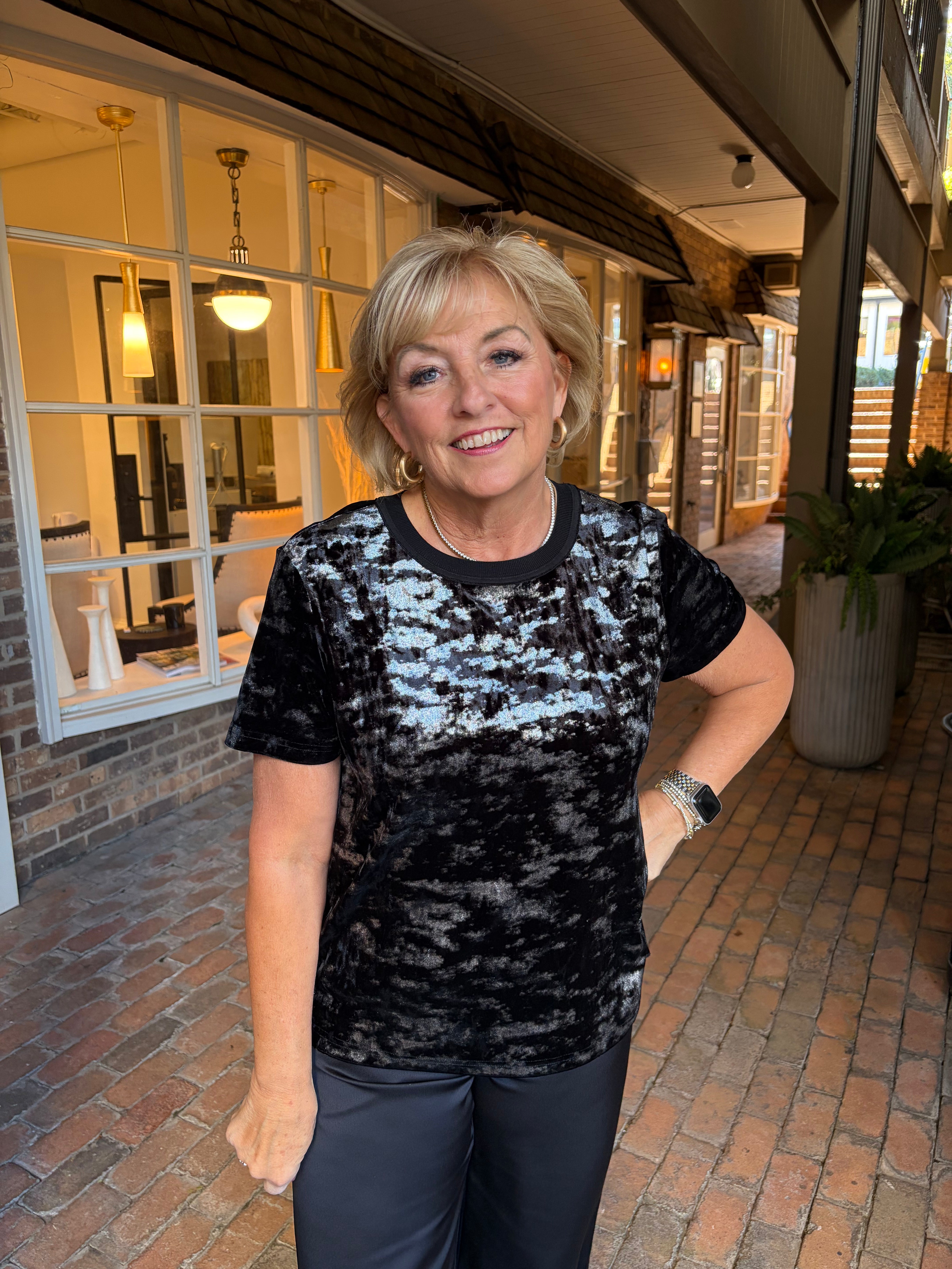 Silver Cloud Velvet Top
