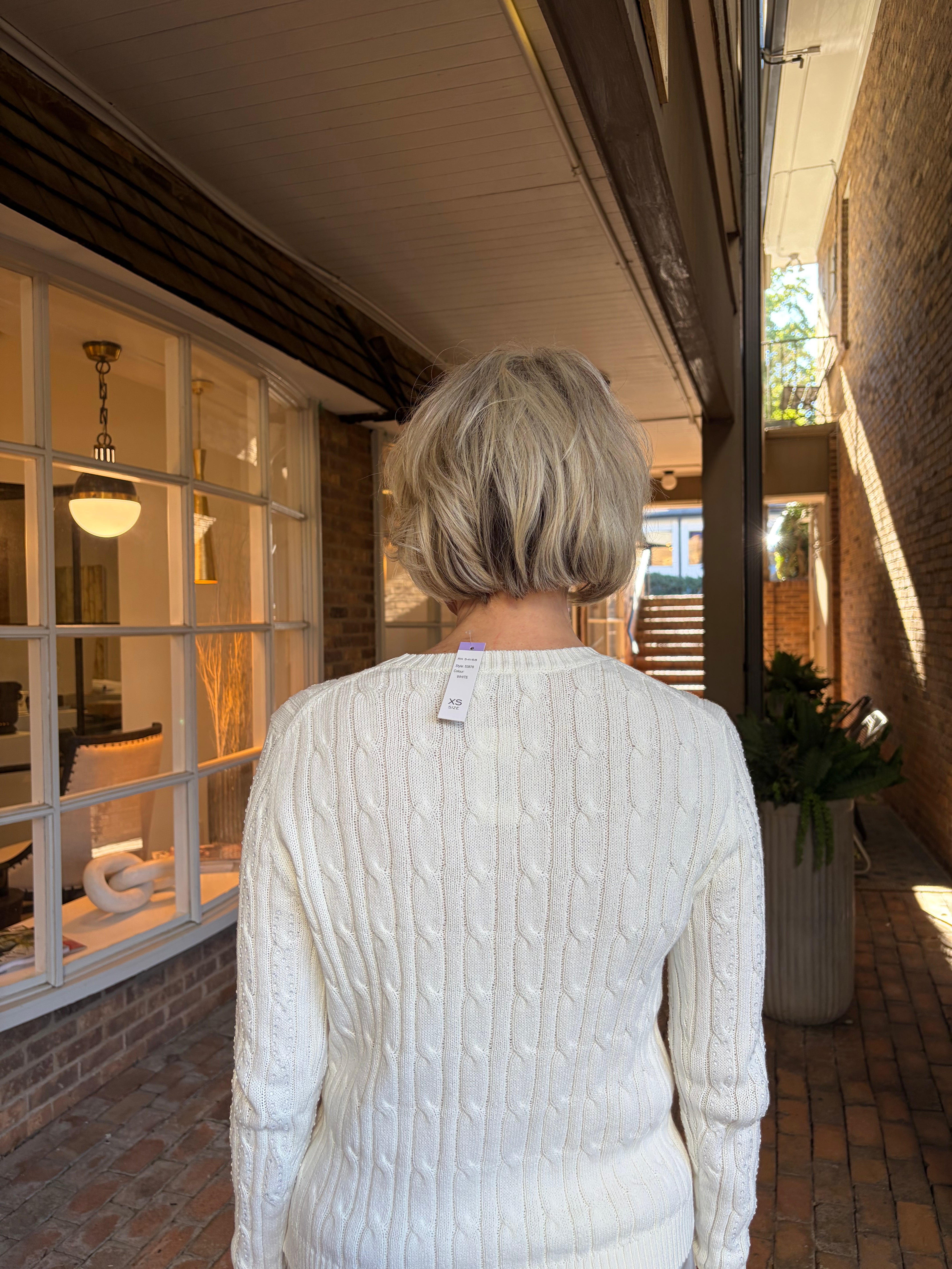 Cable Knit Bling Sweater