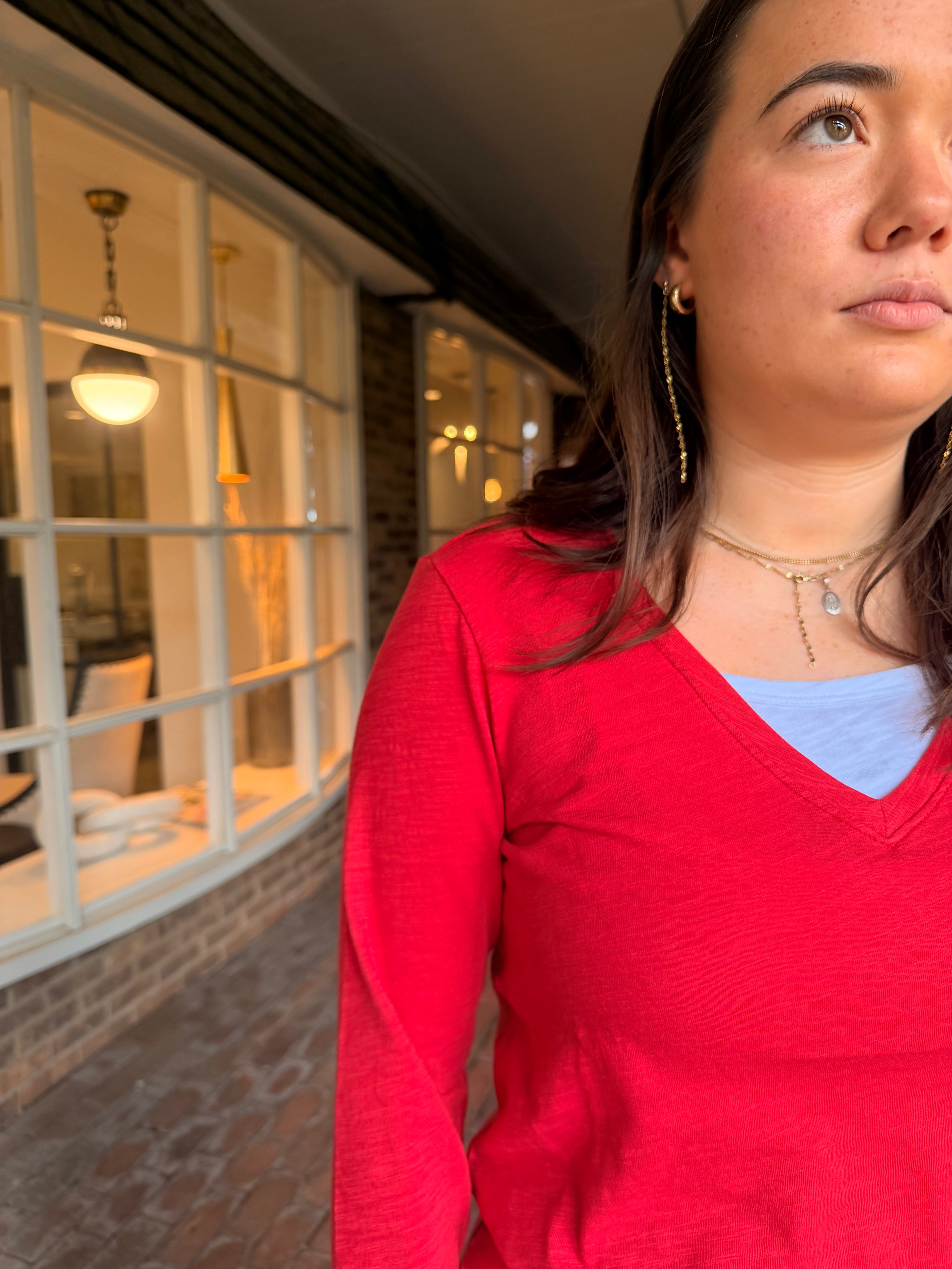 V-Neck Double Layer Tee
