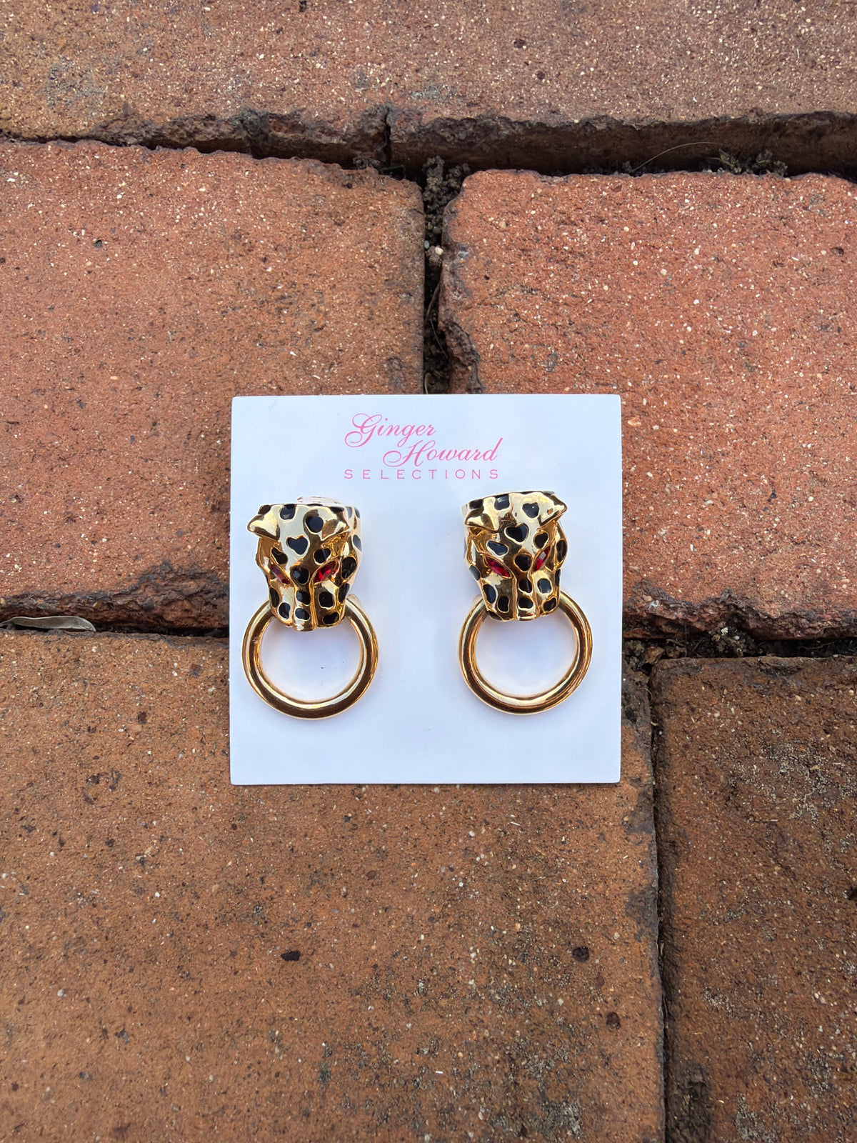 Gold Tiger Earrings
