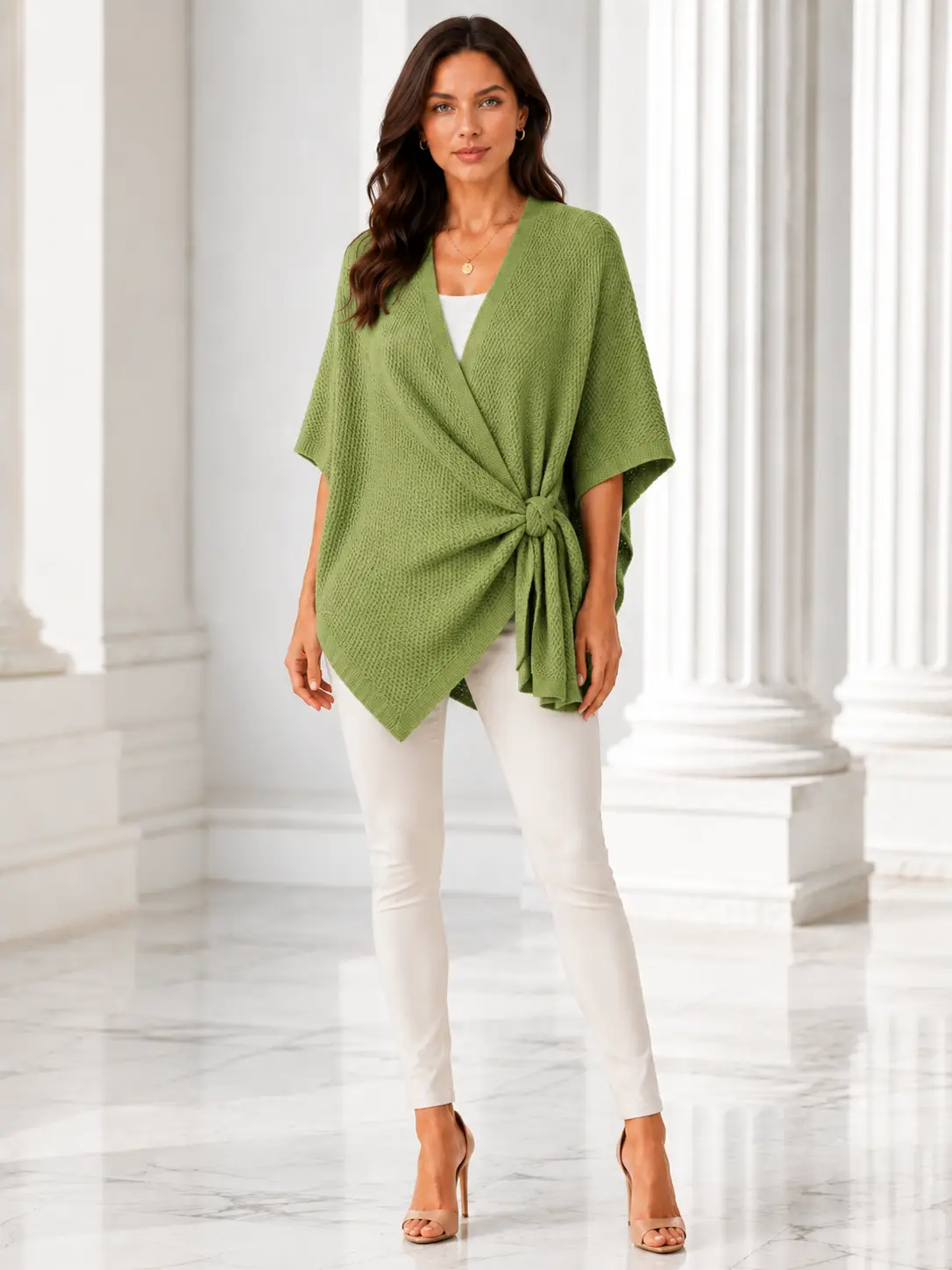 Bubbled Knit Poncho Wrap