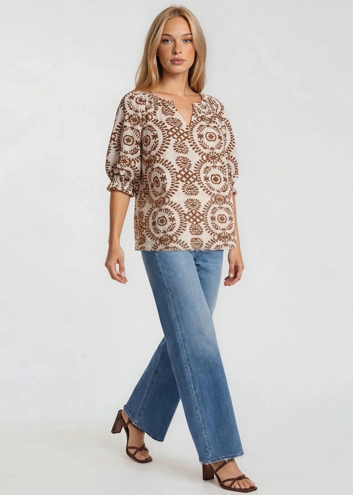 Short Sleeve Printed Blouse