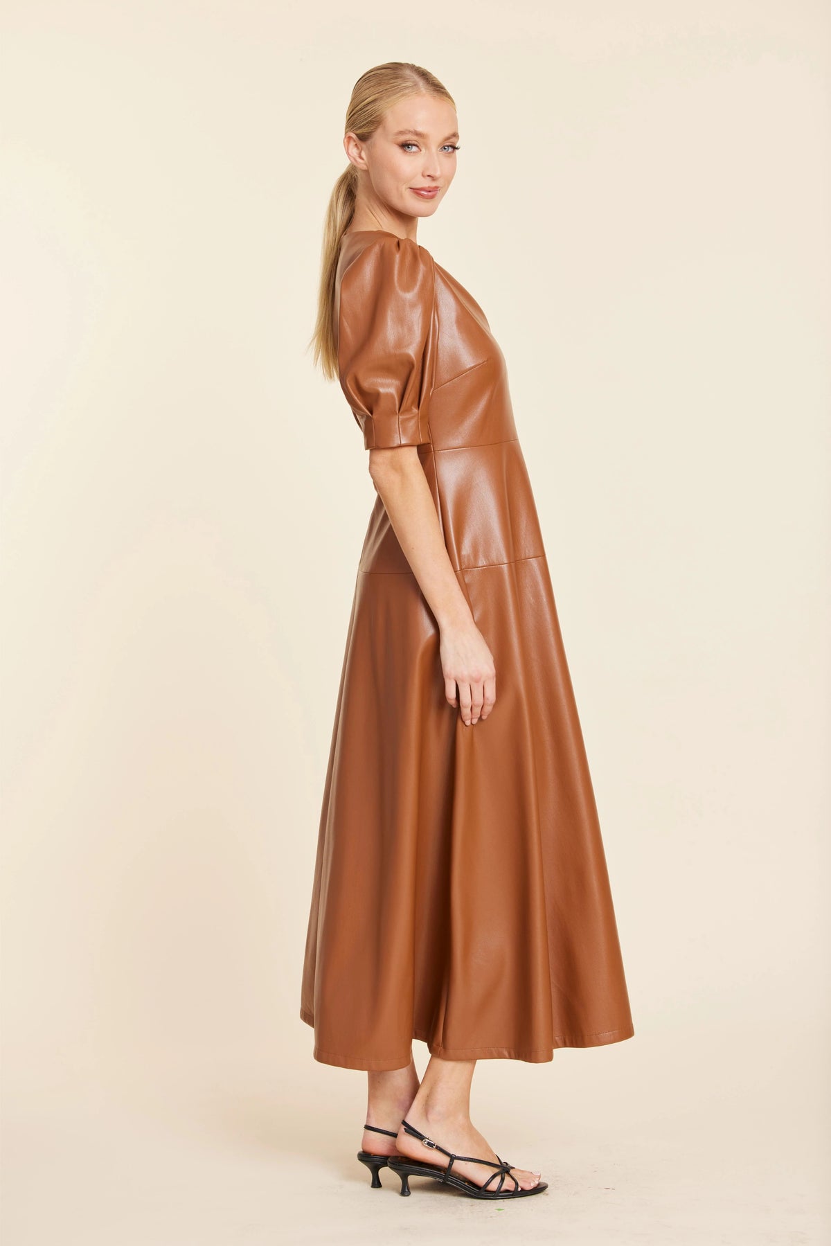 Vegan Leather Maxi Dress