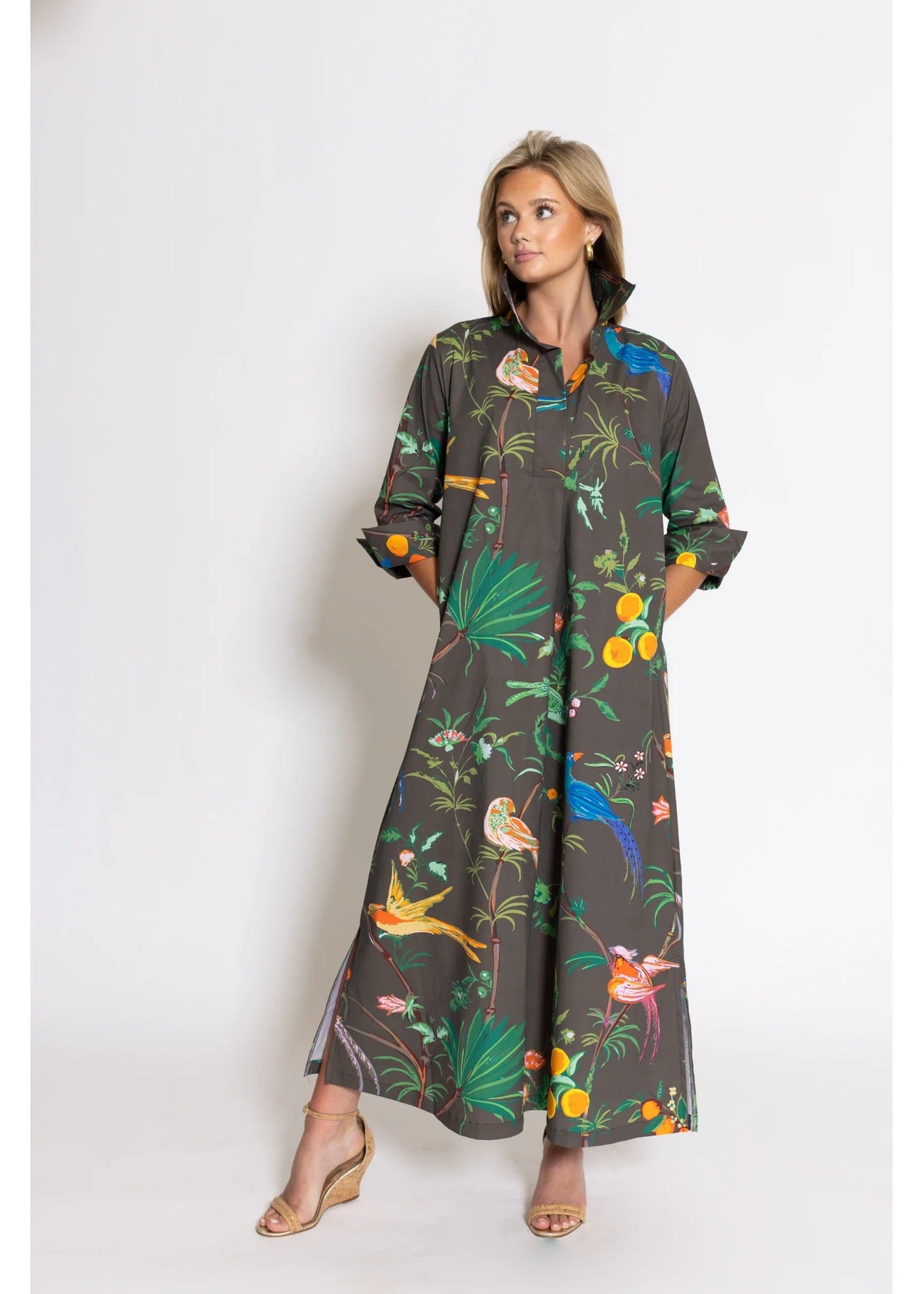Feather Frolic Ruthie Shirt Dress Long