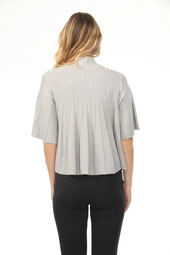 Pleated Mock Neck Sweater