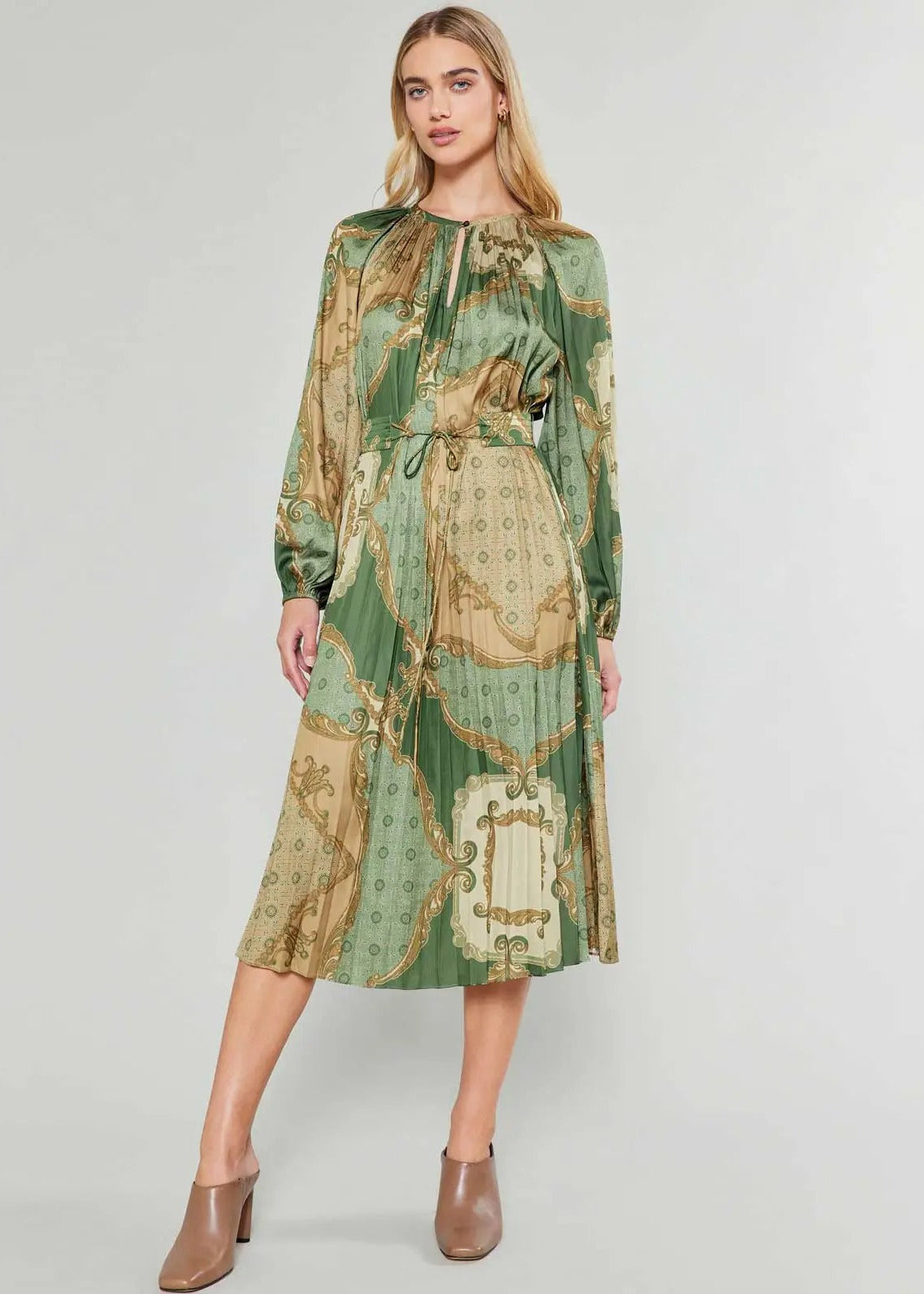 Heritage Chain Scarf Midi Dress
