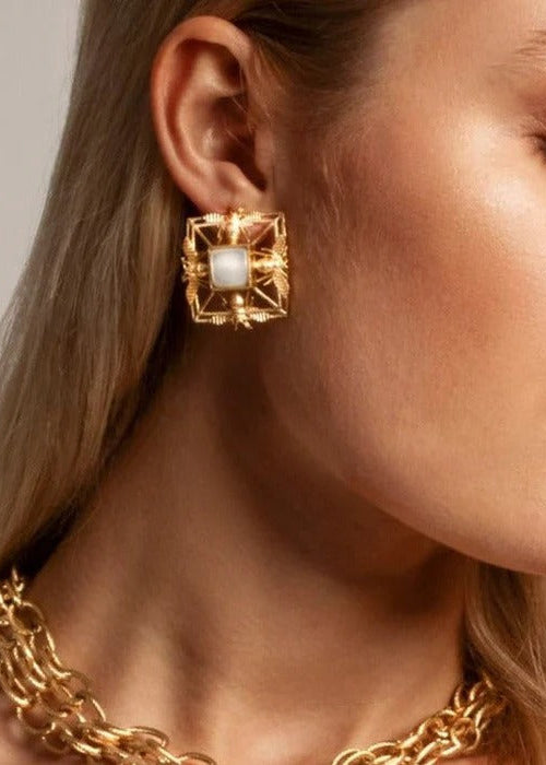 Bee Square Earrings