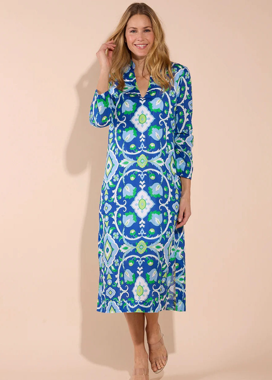 green fitted maxi dress Primavera Couture 3073