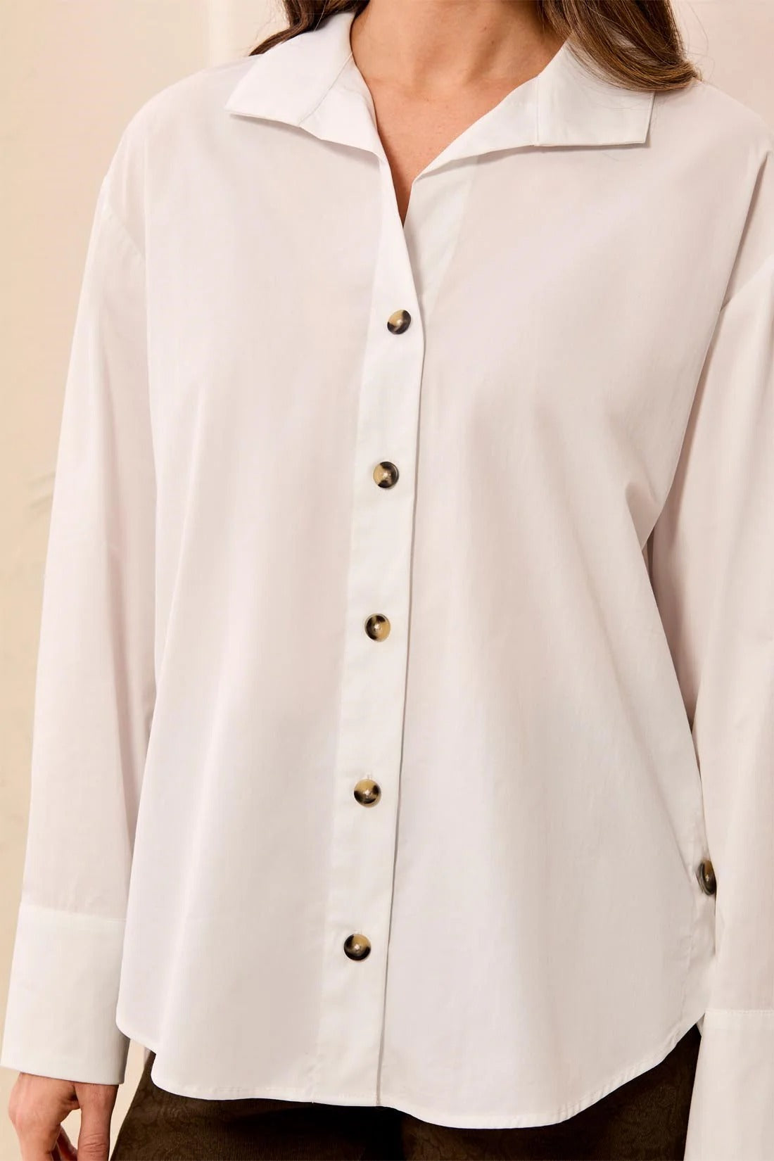 Long Sleeve Button Front Blouse