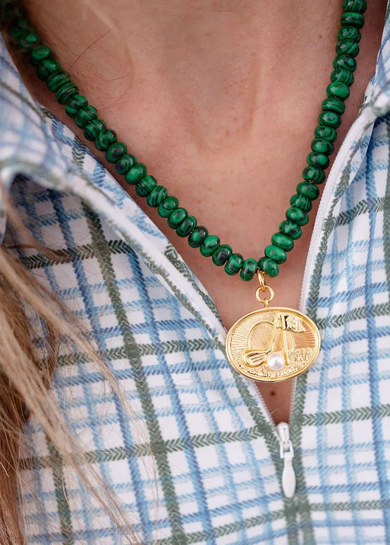 Augusta Golf Pendant Necklace - Green