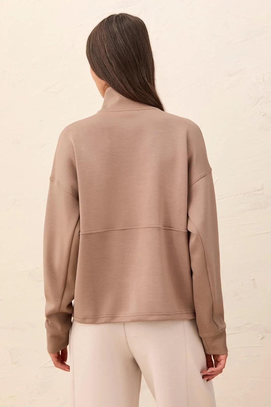Long Sleeve Mock Neck Top with Zipper