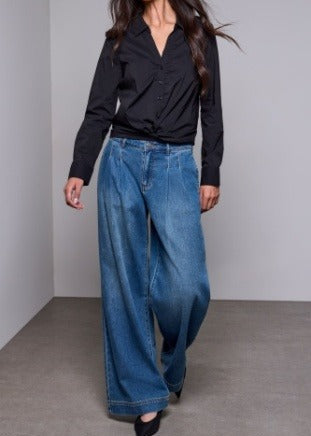 Tailored Wide Denim Jeans
