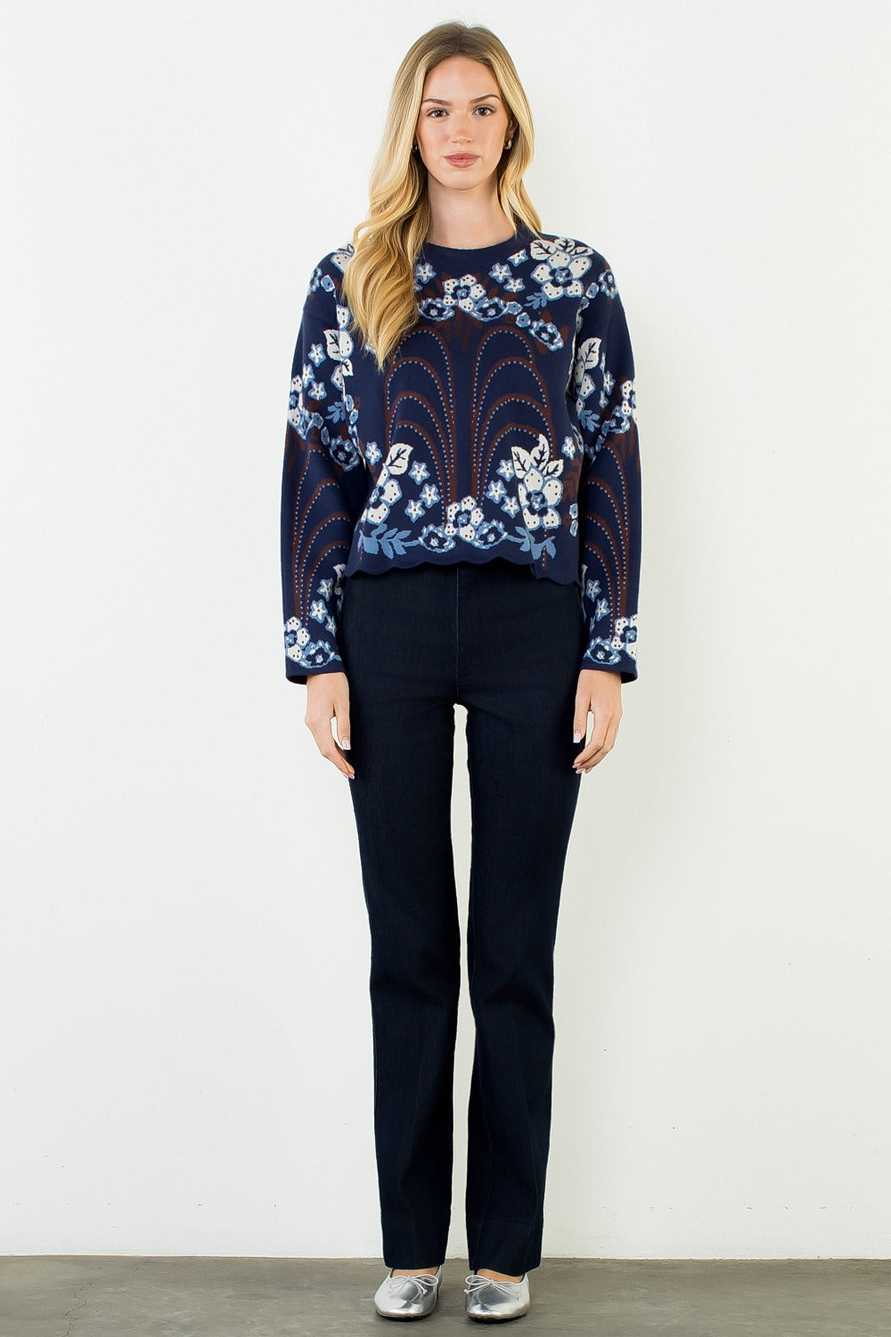 All Over Pattern Sweater Top