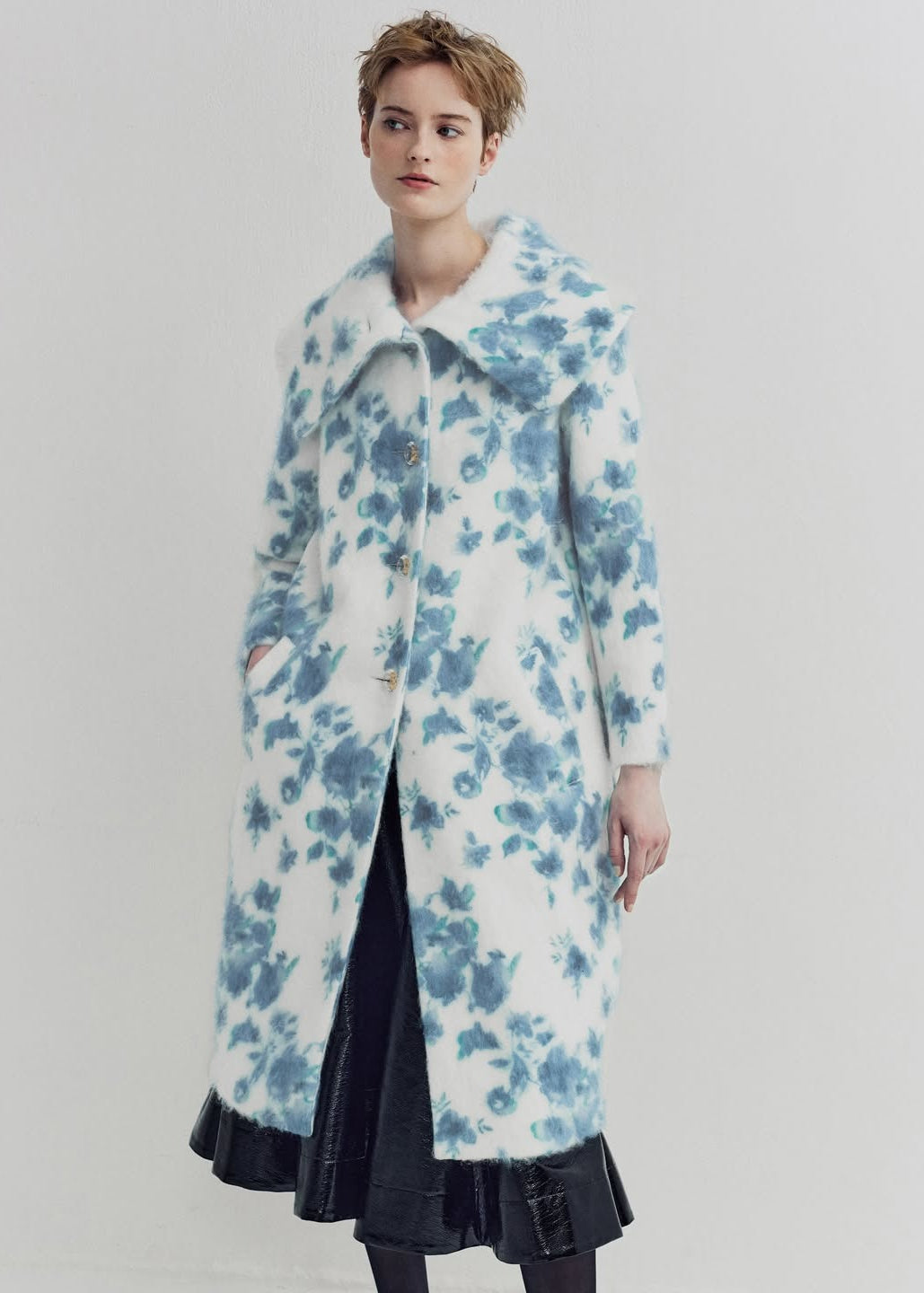Wool Shaggy Flower Coat