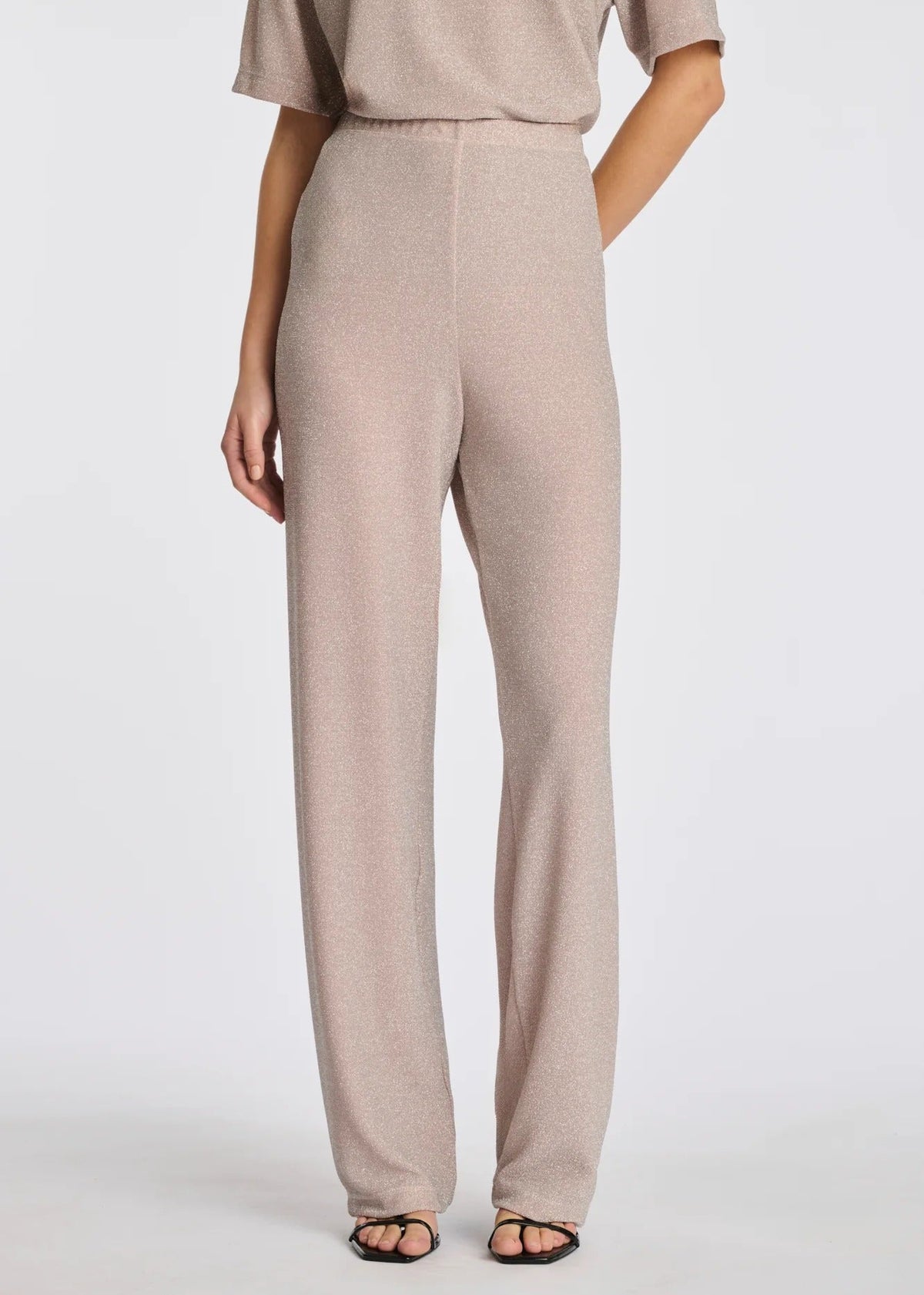 Elasticated Trousers in Iridescent Jersey