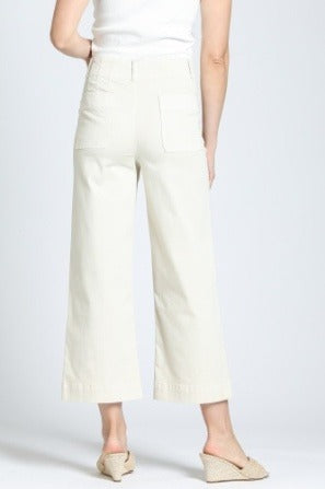 Cropped Wide Leg Pant W/Patch Pockets