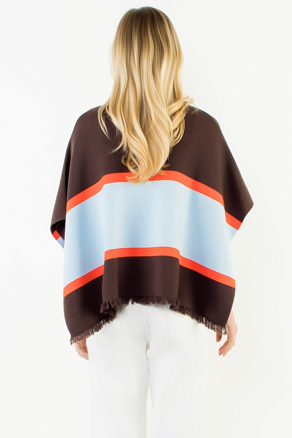Colorblocked Poncho