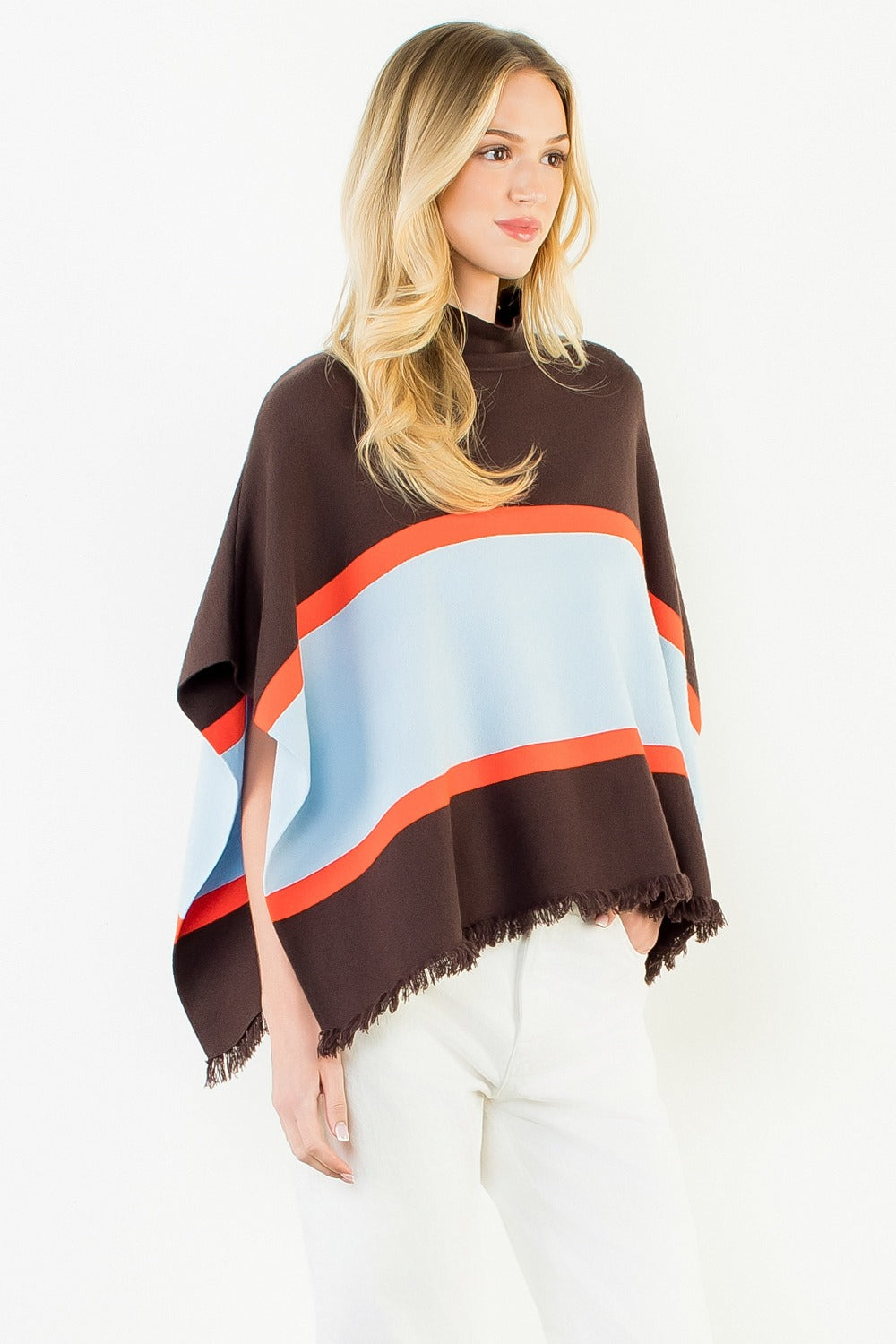 Colorblocked Poncho