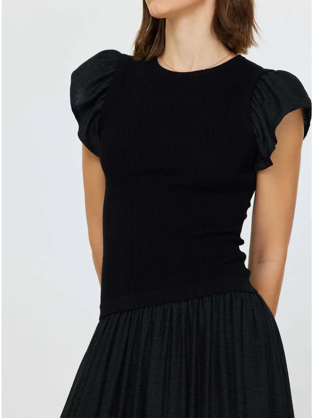 Ruffled Sleeve Sweater Dress