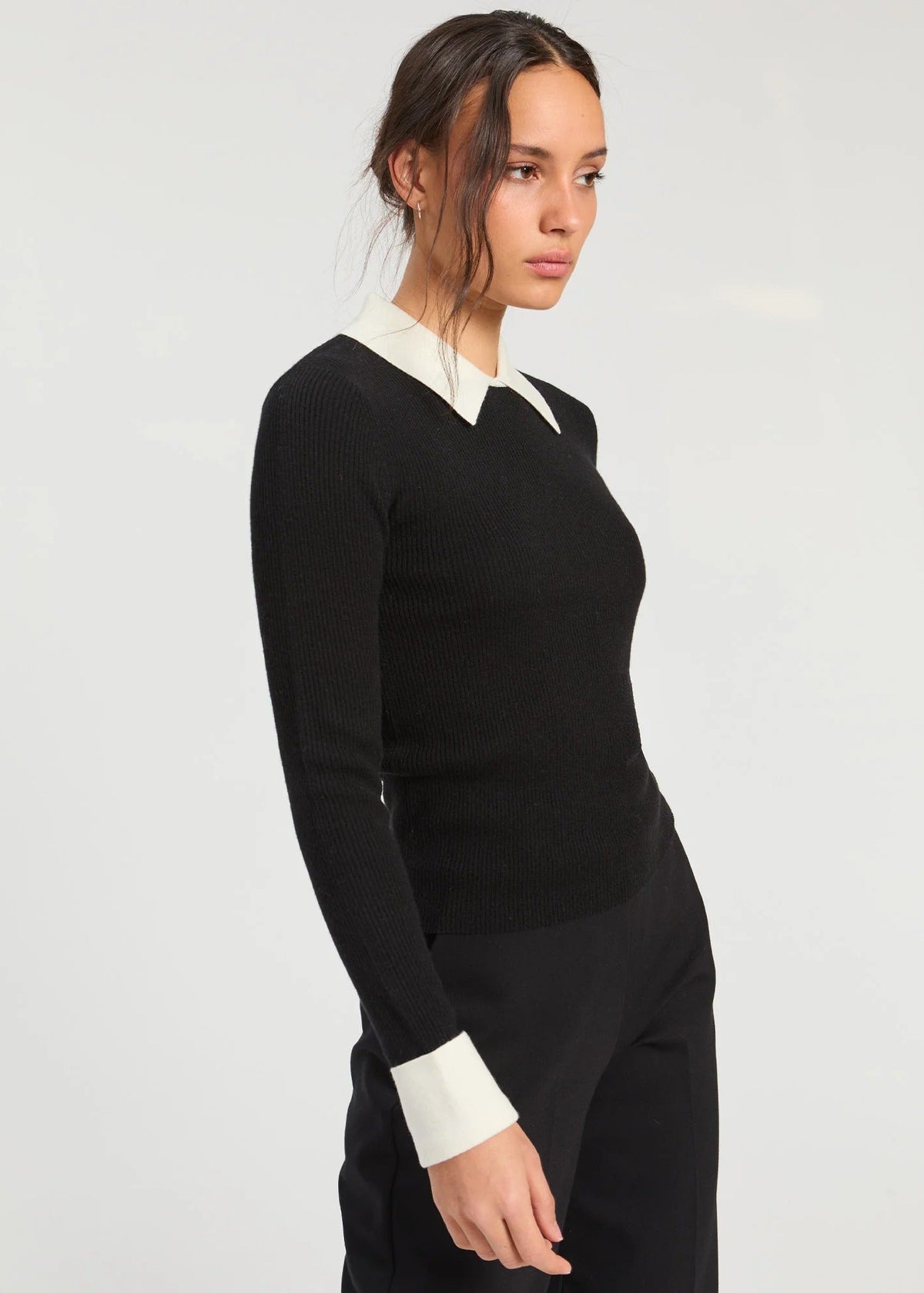 Black And Ecru Sweater