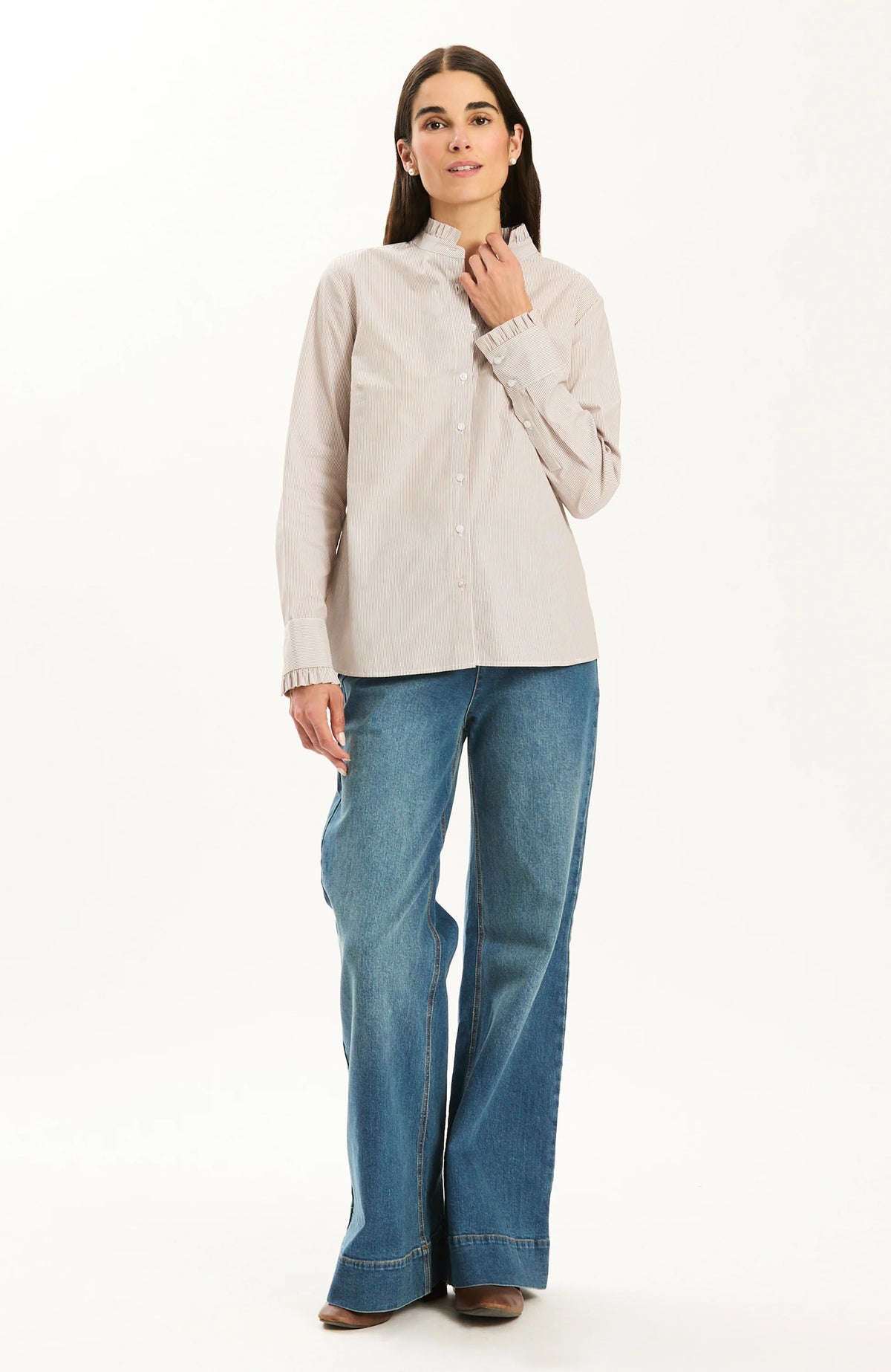 Peggy Ruffle Stripe Shirt