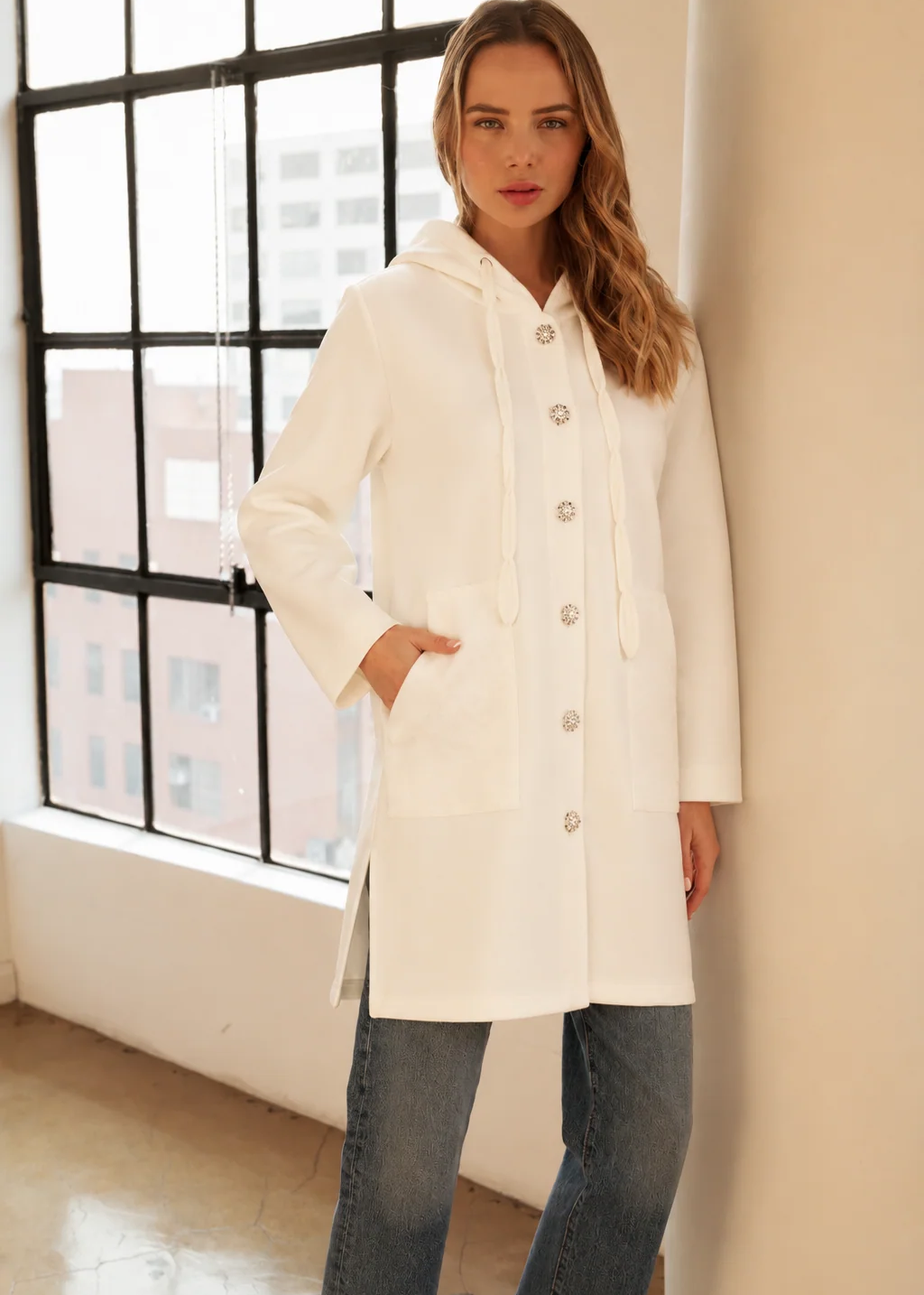 Francesca Stretch French Scuba Jacket with Studs