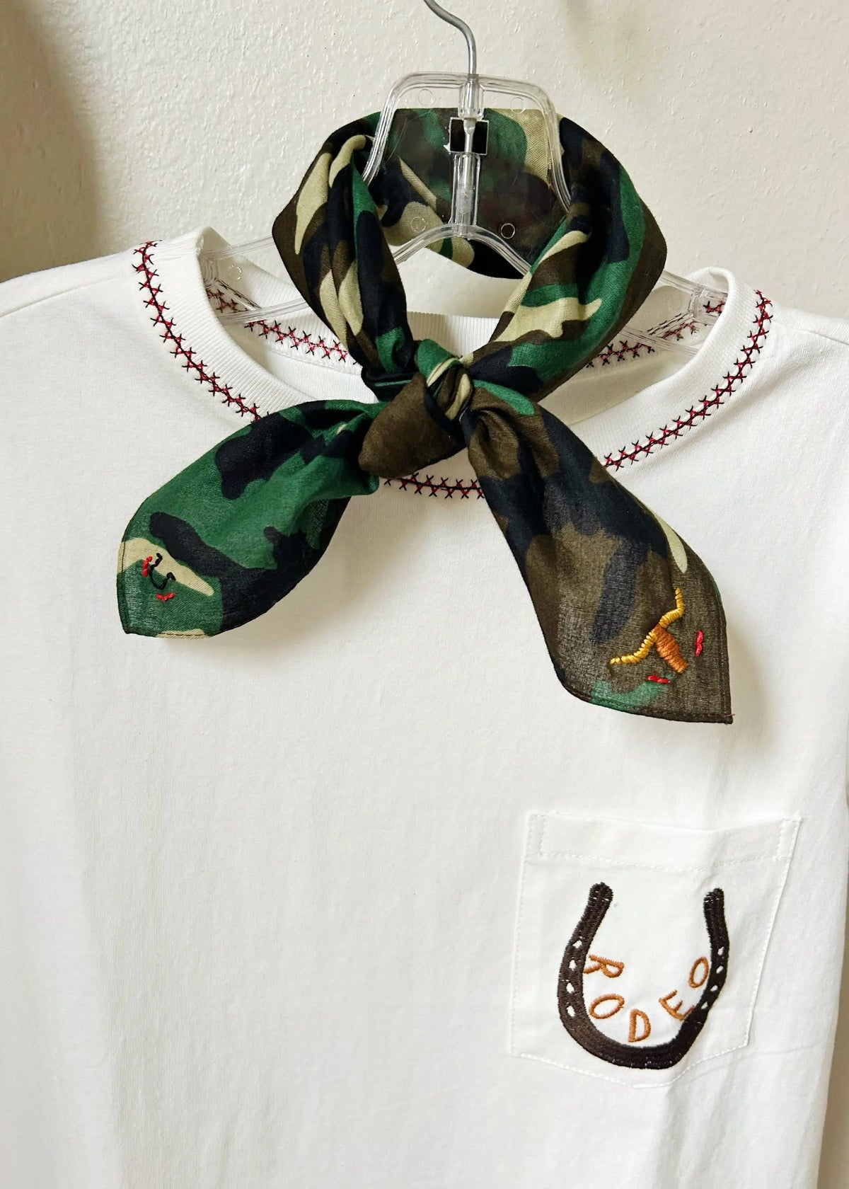 Embroidered Round Up Camo Bandana