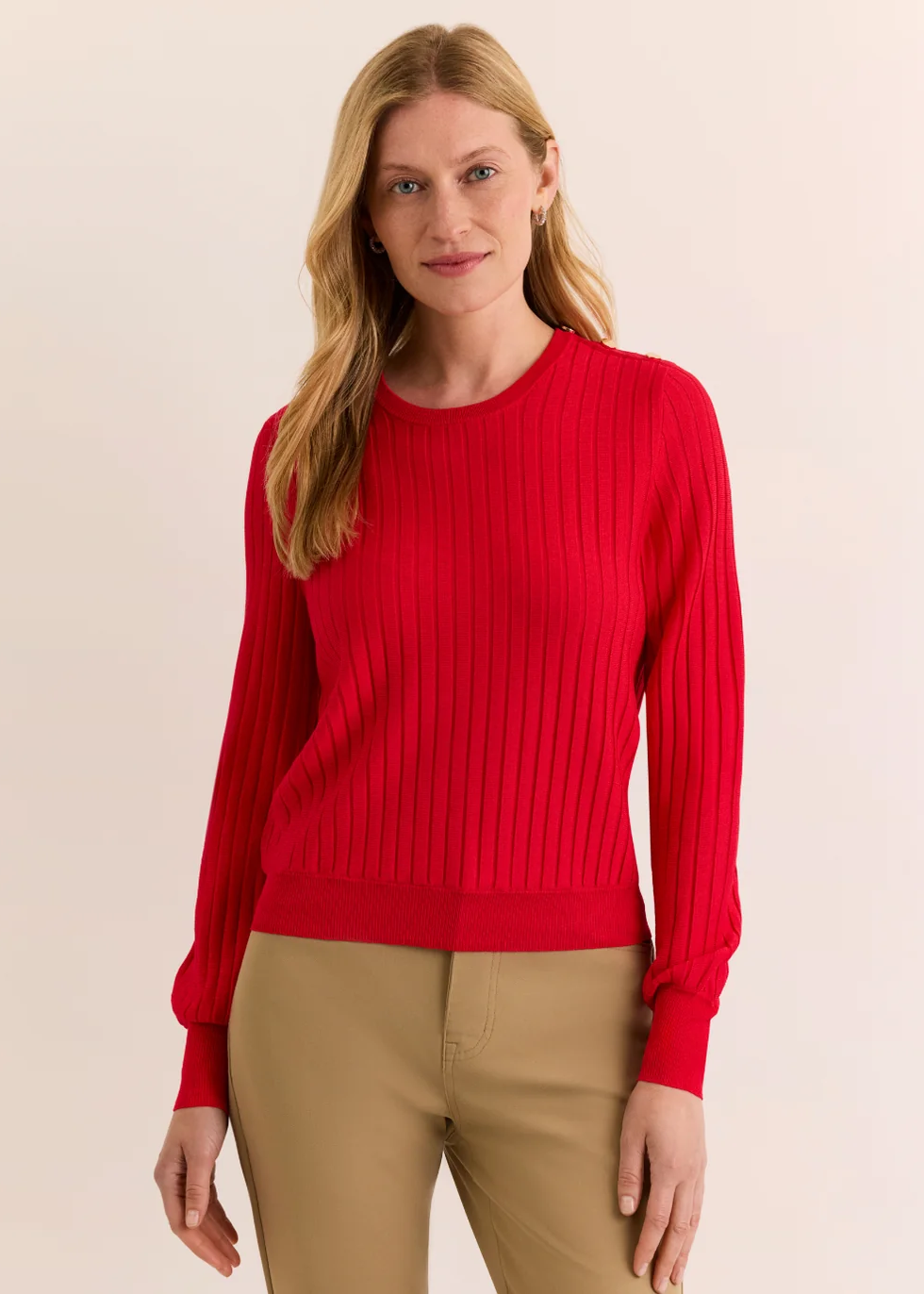Amber Long Sleeve Shoulder Button Sweater