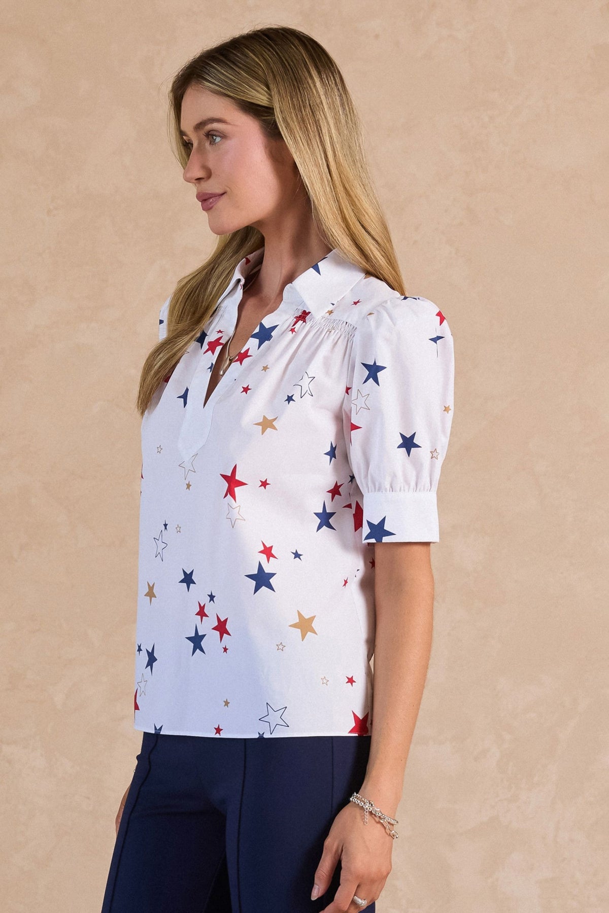 Stars Puff Sleeve Blouse