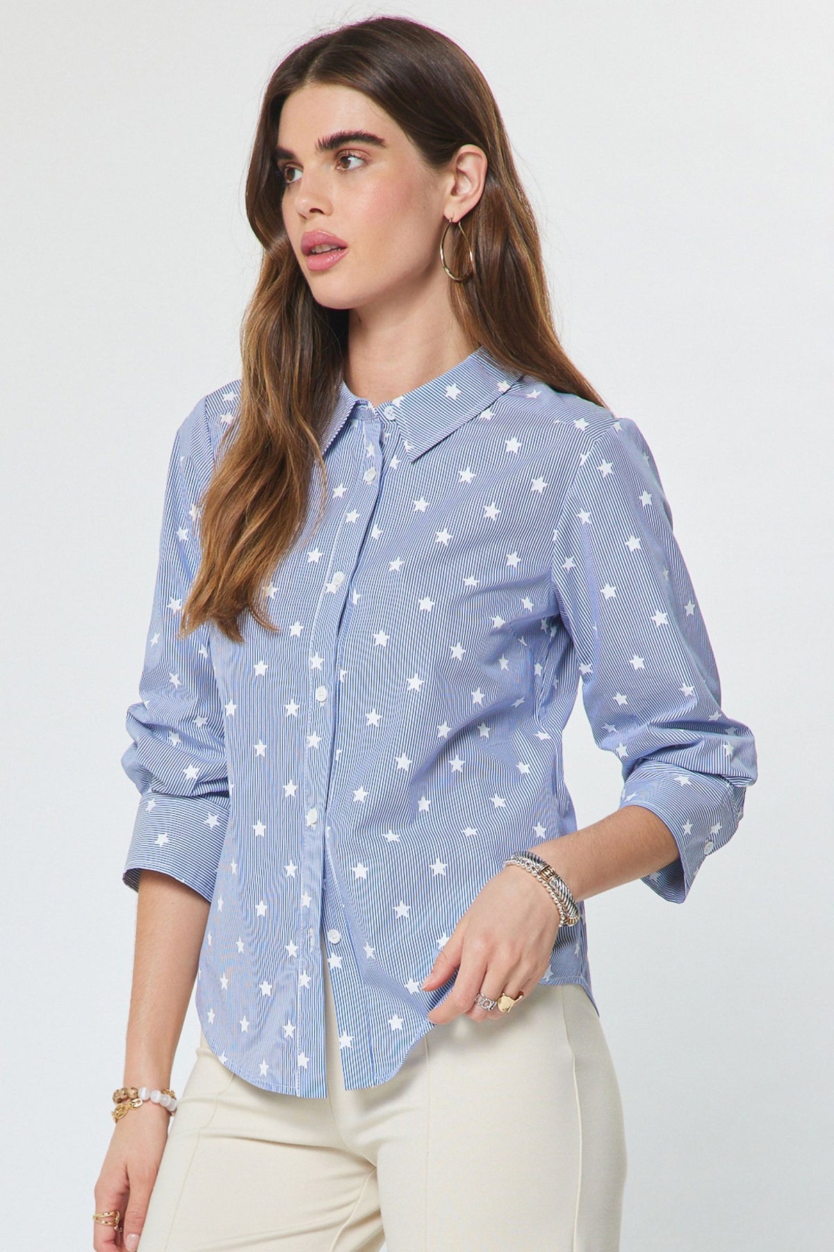 Stripes and Stars Button Down Blouse