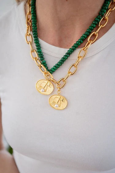 Augusta Golf Pendant Necklace - Green