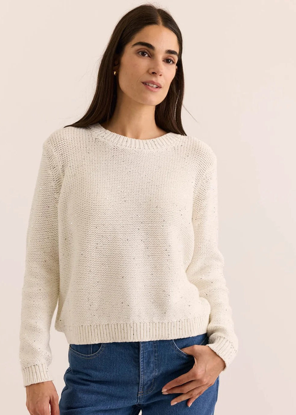 Queenie Long Sleeve Sequins Sweater