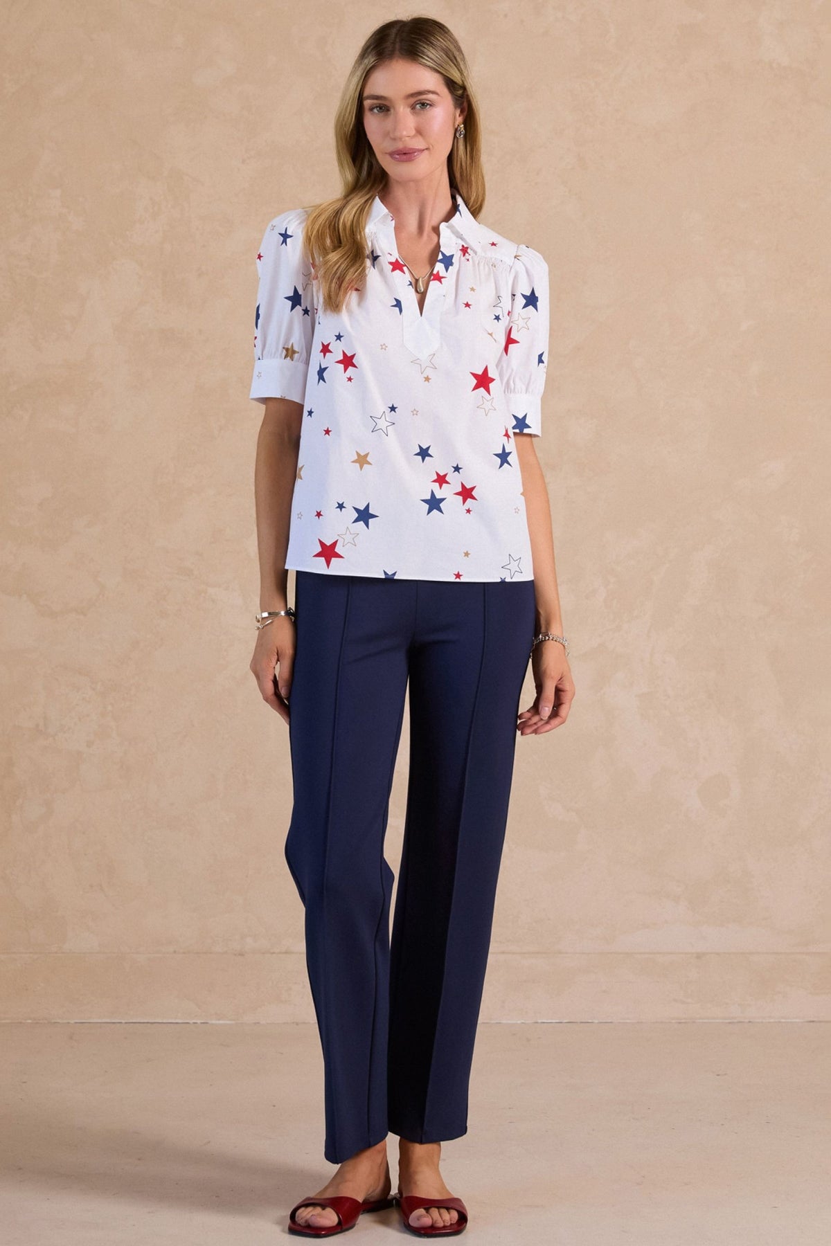 Stars Puff Sleeve Blouse